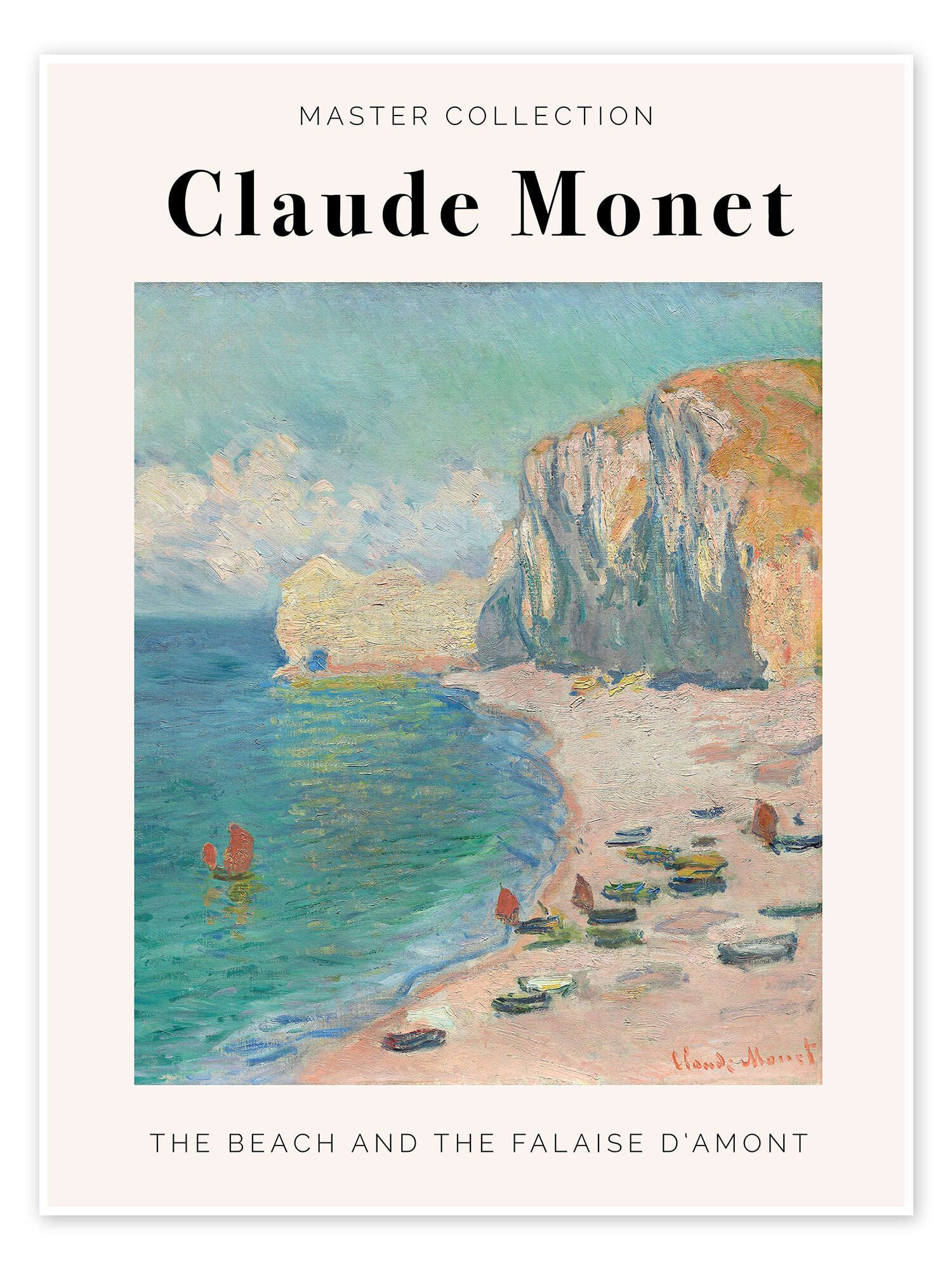 Posterlounge Wandbild The Beach and the Falaise D'Amont, Claude Monet, erhältlich als Плакат, Leinwandbild, Wandsticker oder Acrylglasbild