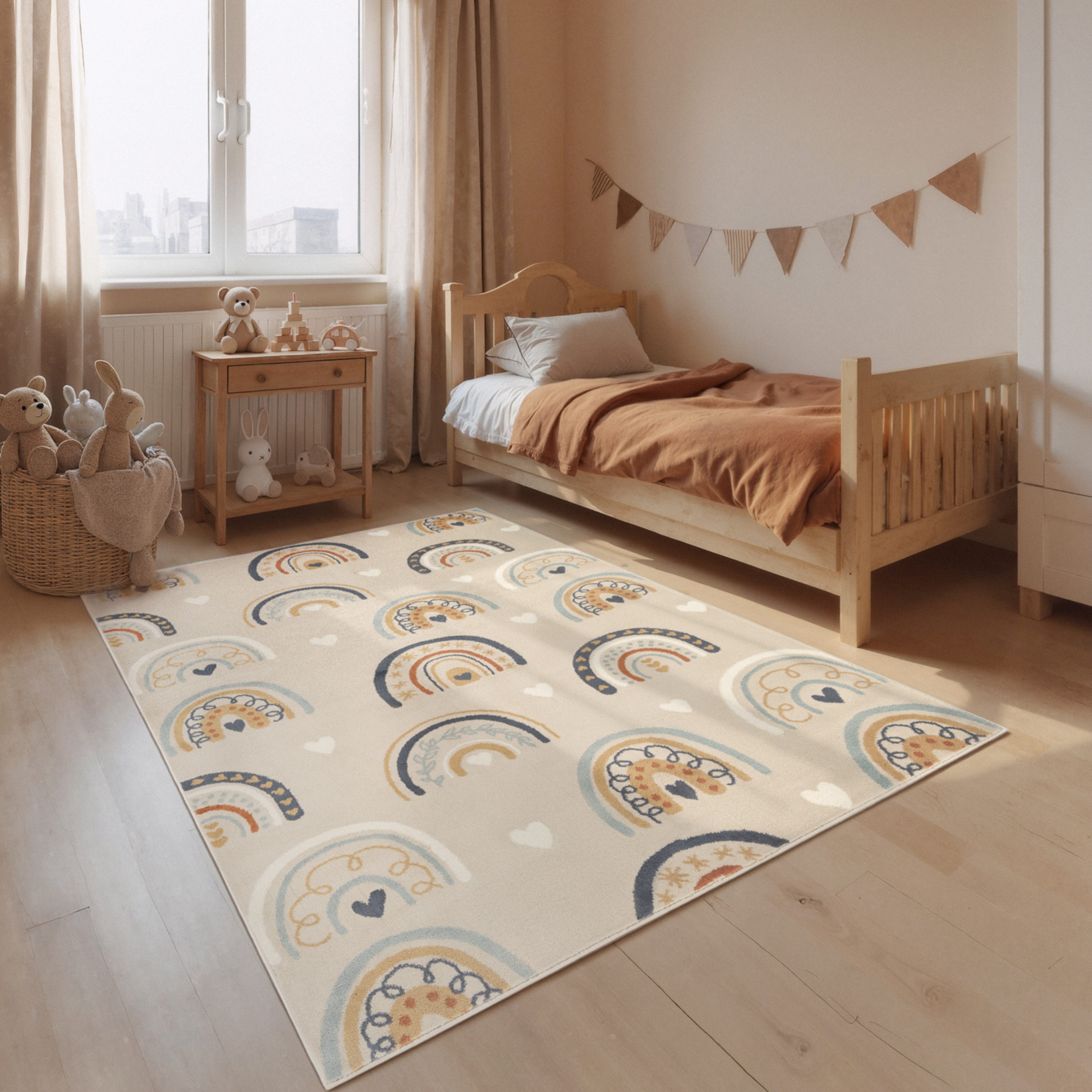 HANSE Home Kinderteppich Bowie, rechteckig, Höhe: 10 mm, Pflegeleicht, Weich, Kinderzimmer, Spielteppich, Spielunterlage