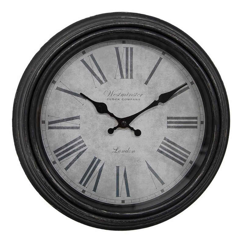 Clayre & Eef Wanduhr Wanduhr WESTMINSTER braun mit römischen Zahlen D29cm shabby chic