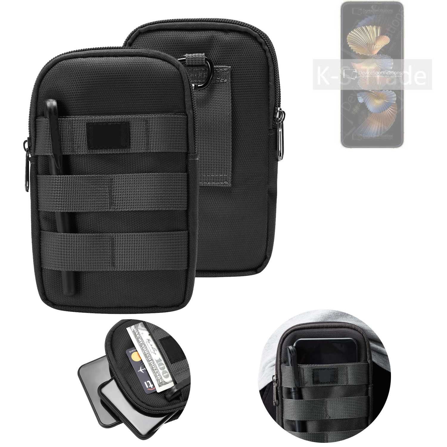 K-S-Trade Handyhülle für Samsung W25 Flip, Holster Gürtel Tasche Handy Tasche Schutz Hülle dunkel-grau viele