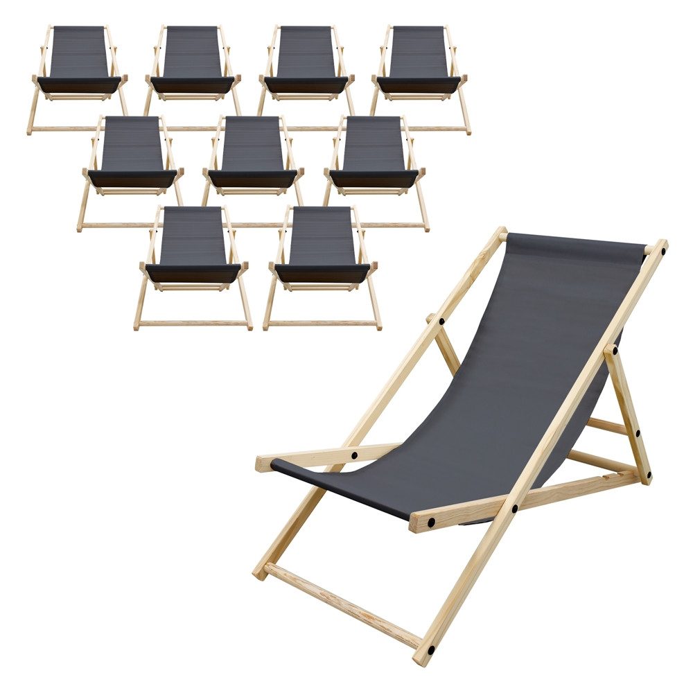 ECD Germany Gartenliege Holz Beachstuhl klappbarer günstig online kaufen