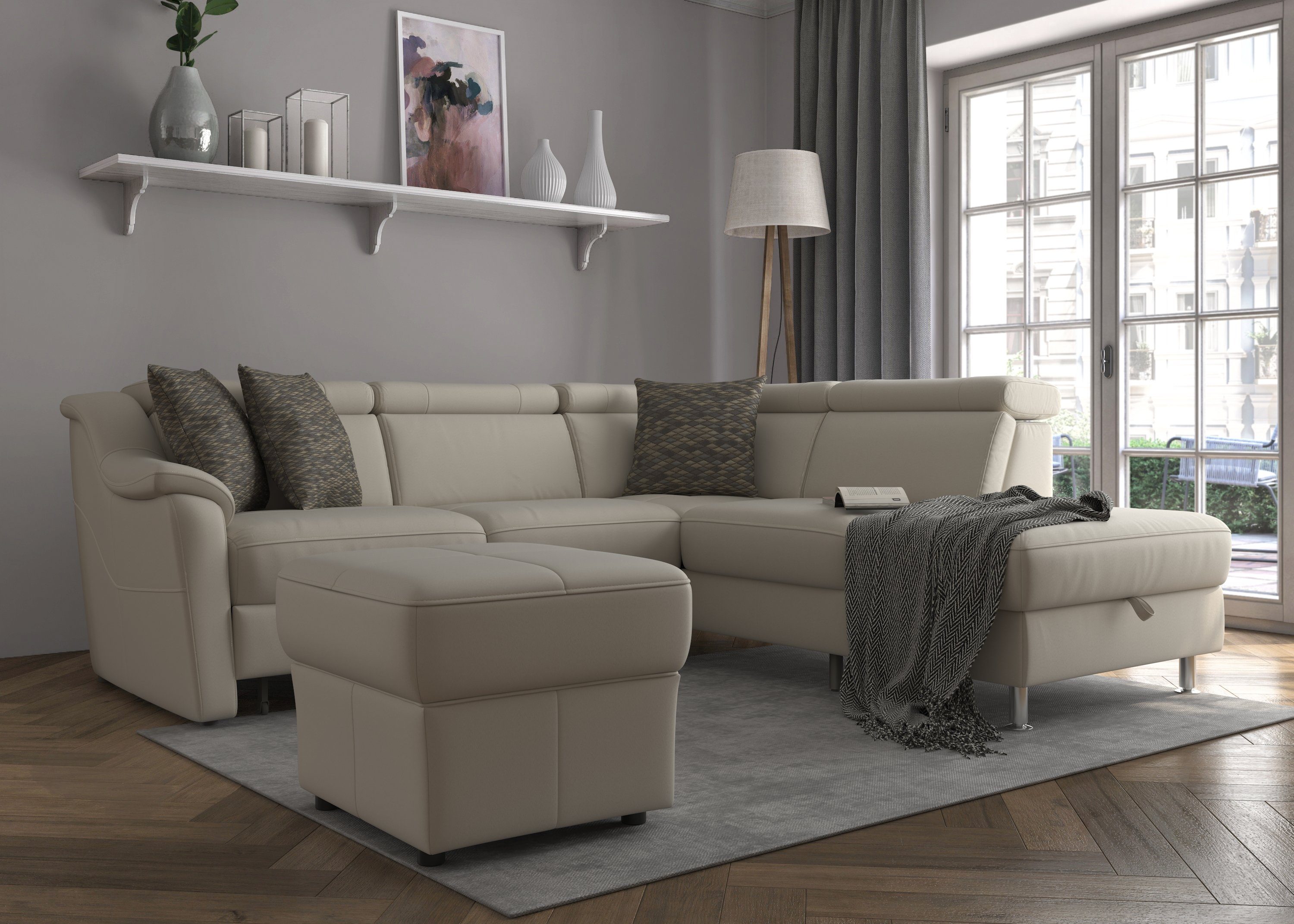sit&more Ecksofa Freetown L-Form, inklusive Kopfteilverstellung und komfortablem Federkern