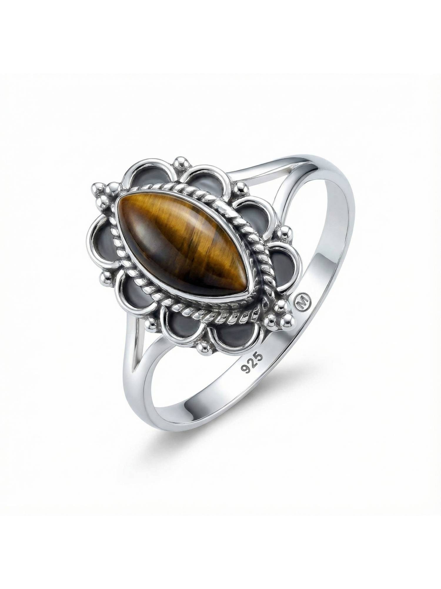 Silberring MALUHIA aus 925 Silber mit Tigerauge