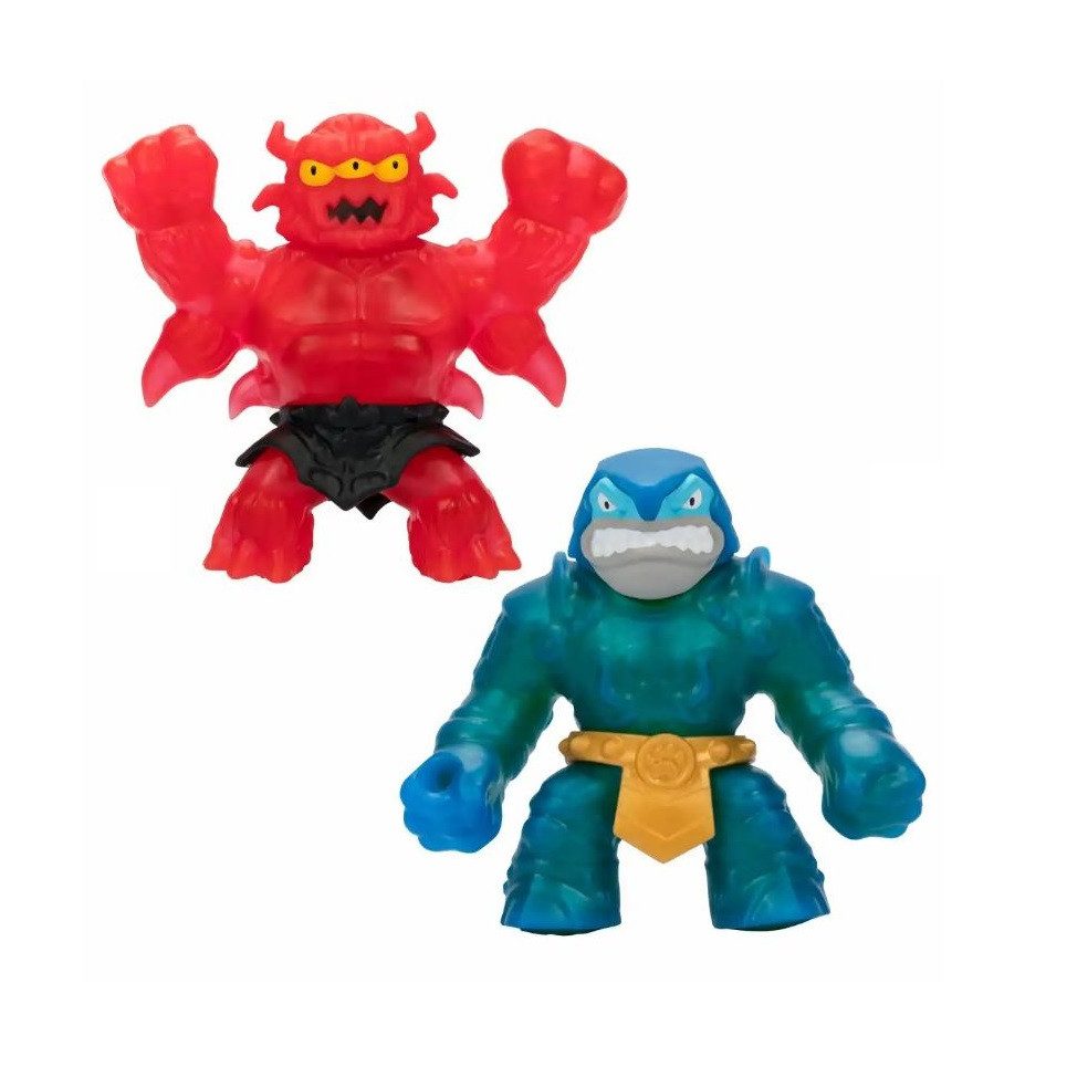 Heroes of Goo Jit Zu Spielfigur Stretch Striker – Packung mit 2 Figuren Stretchfiguren Spielzeug, bis zu dem 3fachen der Größe dehnbar