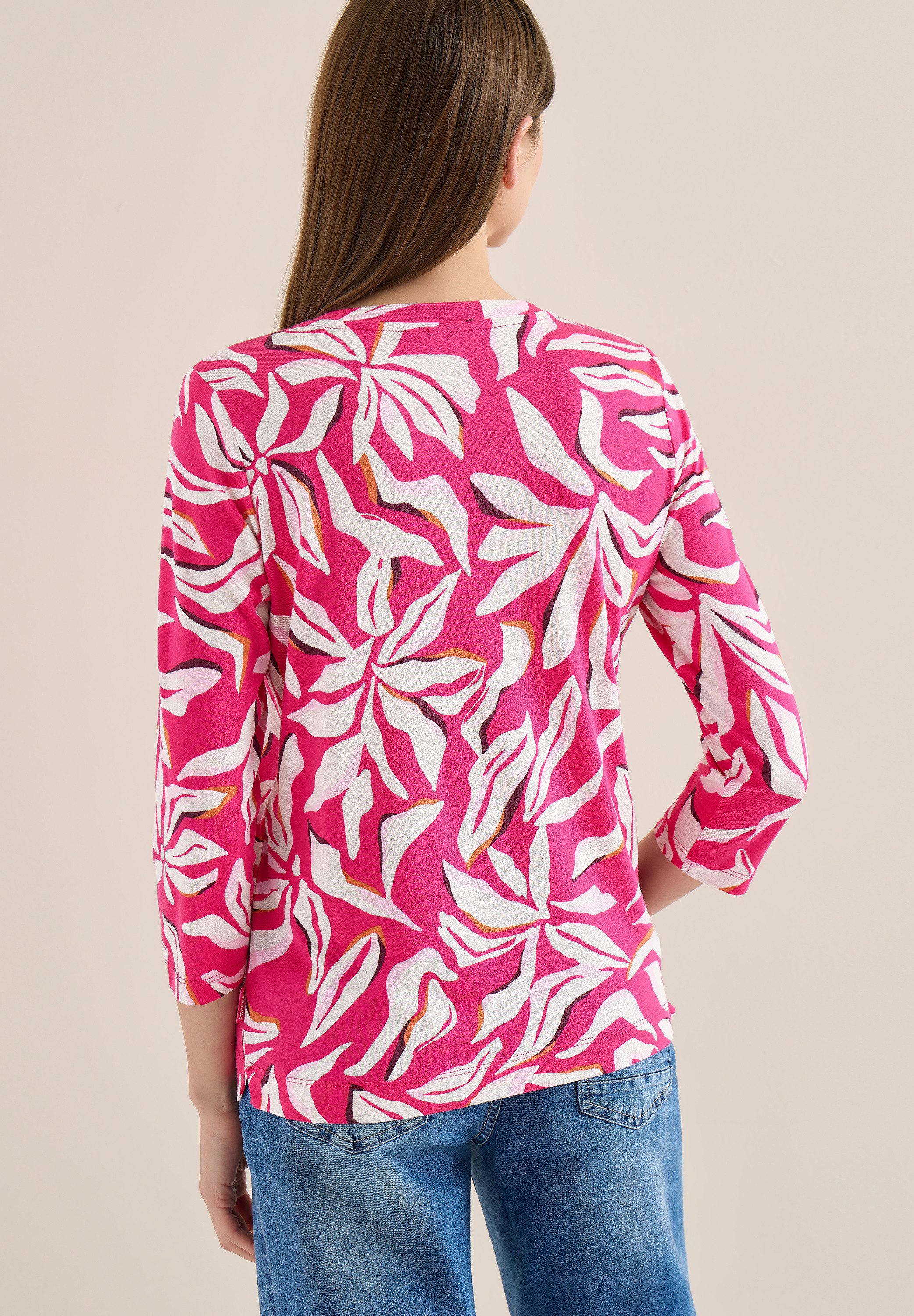 CECIL 3/4-Arm-Shirt Sommershirt im Tunika-Look und mit grafischem Muster günstig online kaufen