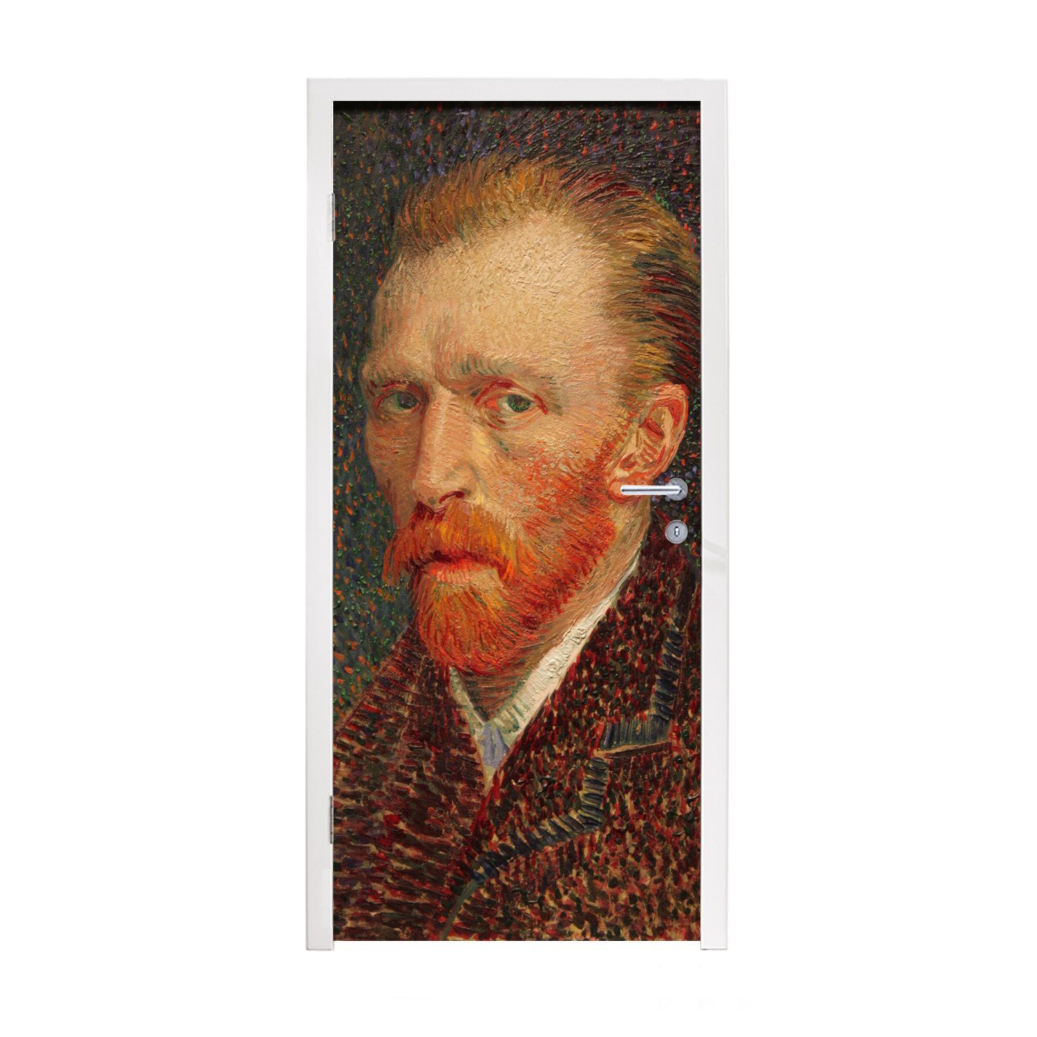 MuchoWow Türtapete Selbstporträt - Vincent van Gogh, Matt, bedruckt, (1 St), Fototapete für Tür, Türaufkleber, 75x205 cm