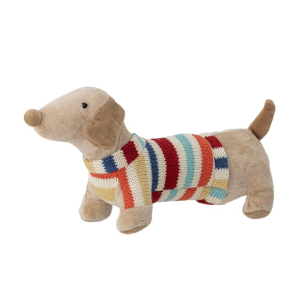 Bloomingville Plüschfigur Hilena Stoffhund mit Tasche Natur