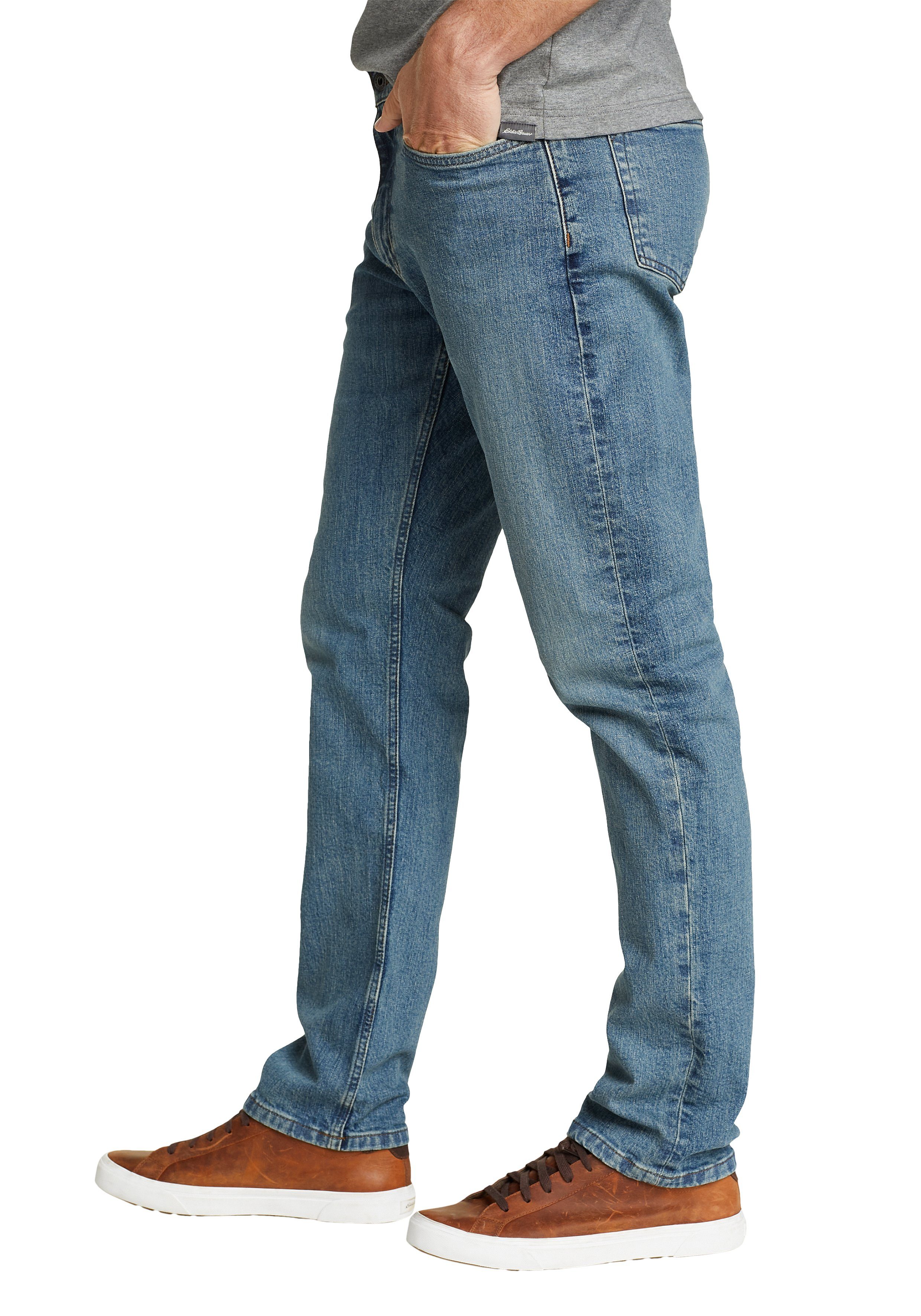 Eddie Bauer 5-Pocket-Jeans H2Low Flex Rauchiges fit Straight Blau - Jeans