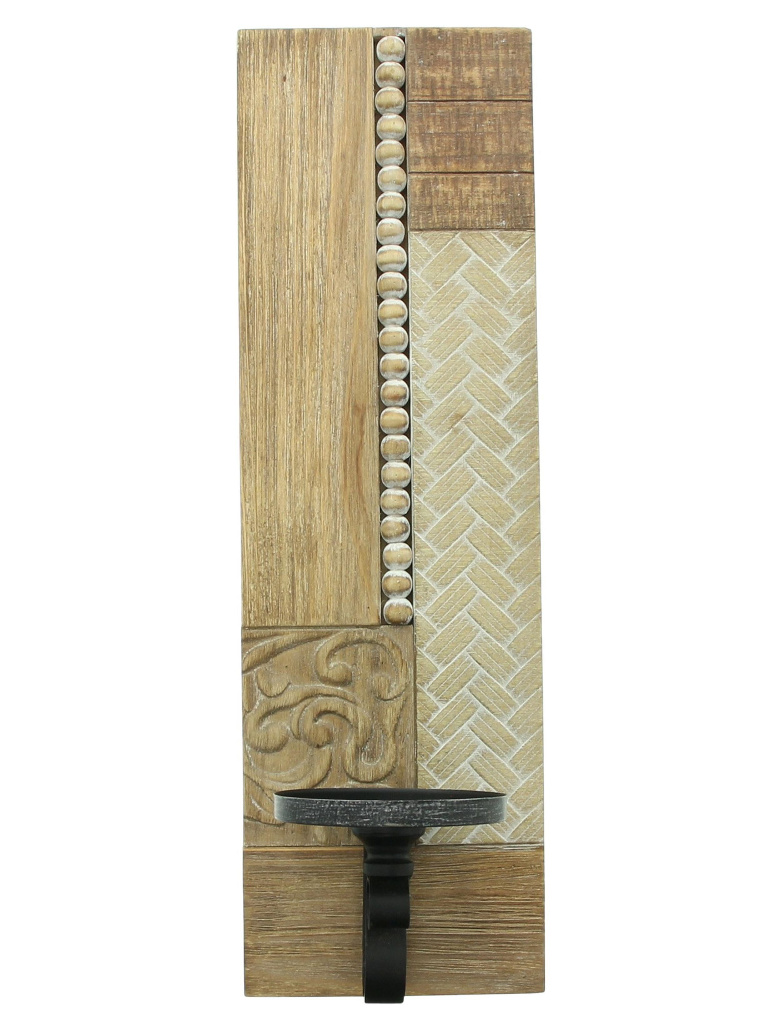 Wandkerzenhalter Wandkerzenhalter Stilmix Holz 45cm – Wandleuchter
