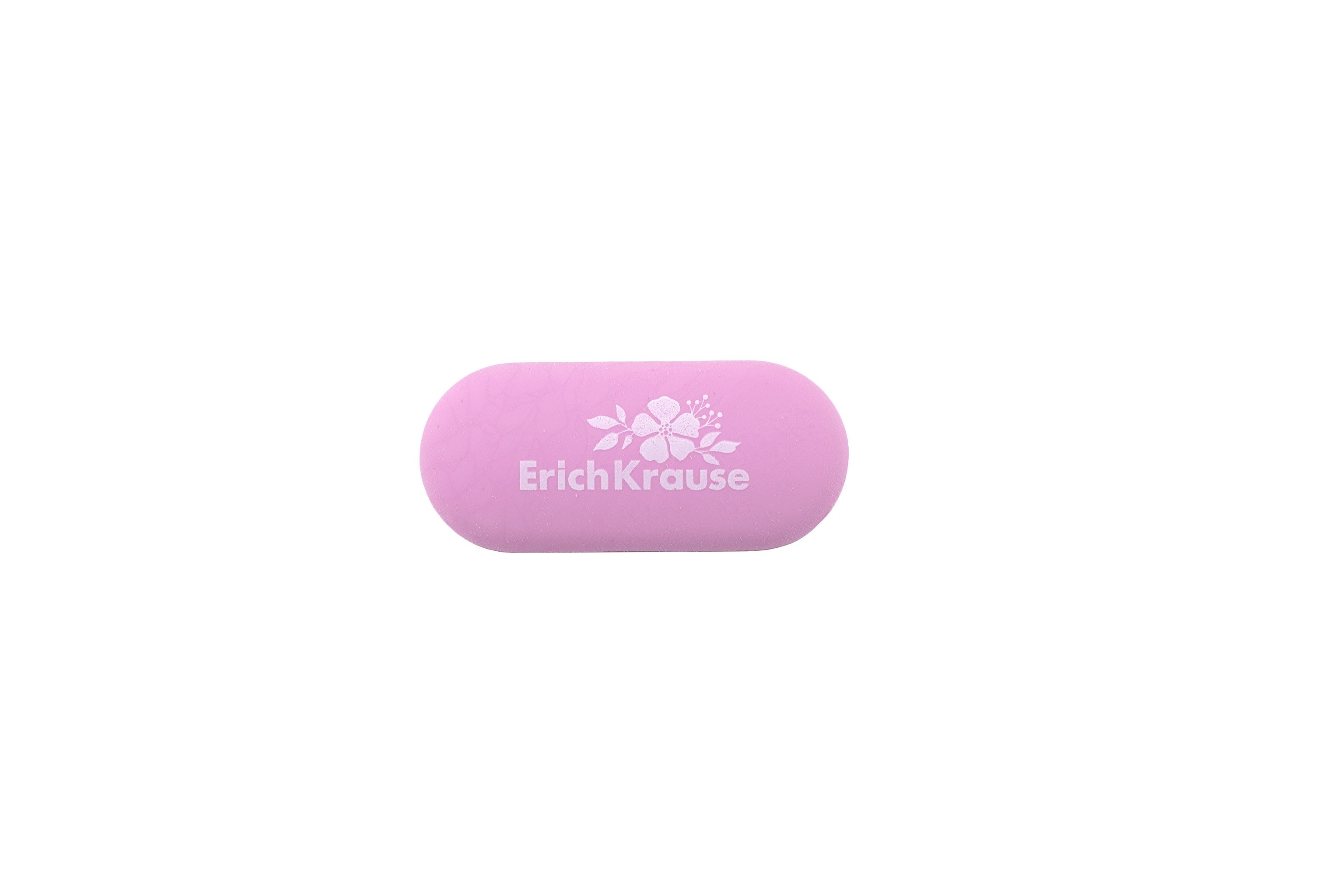 Erich Krause Radiergummi, Radiergummi 5,5cm Blumenmotiv weich & staubfrei 1 Stück sort. Pastell
