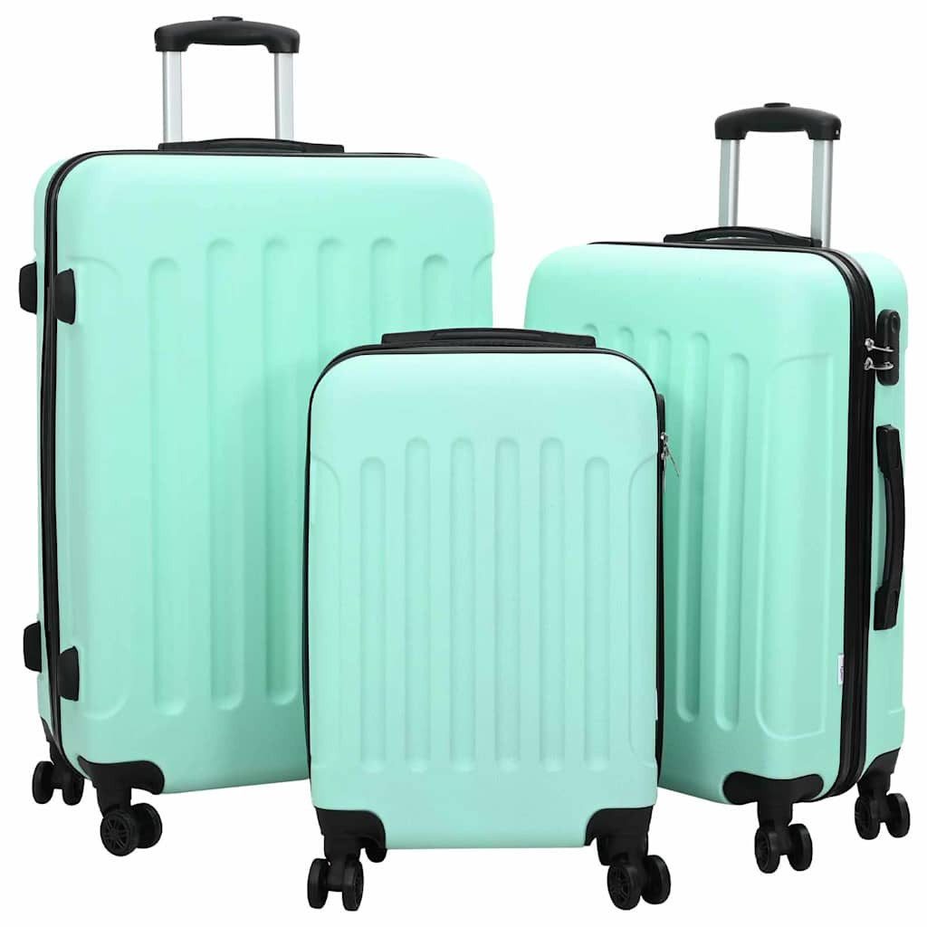 vidaXL Trolley Koffer 3 stk. Mintgrün 50 x 31 x 78 cm ABS Kunststoff