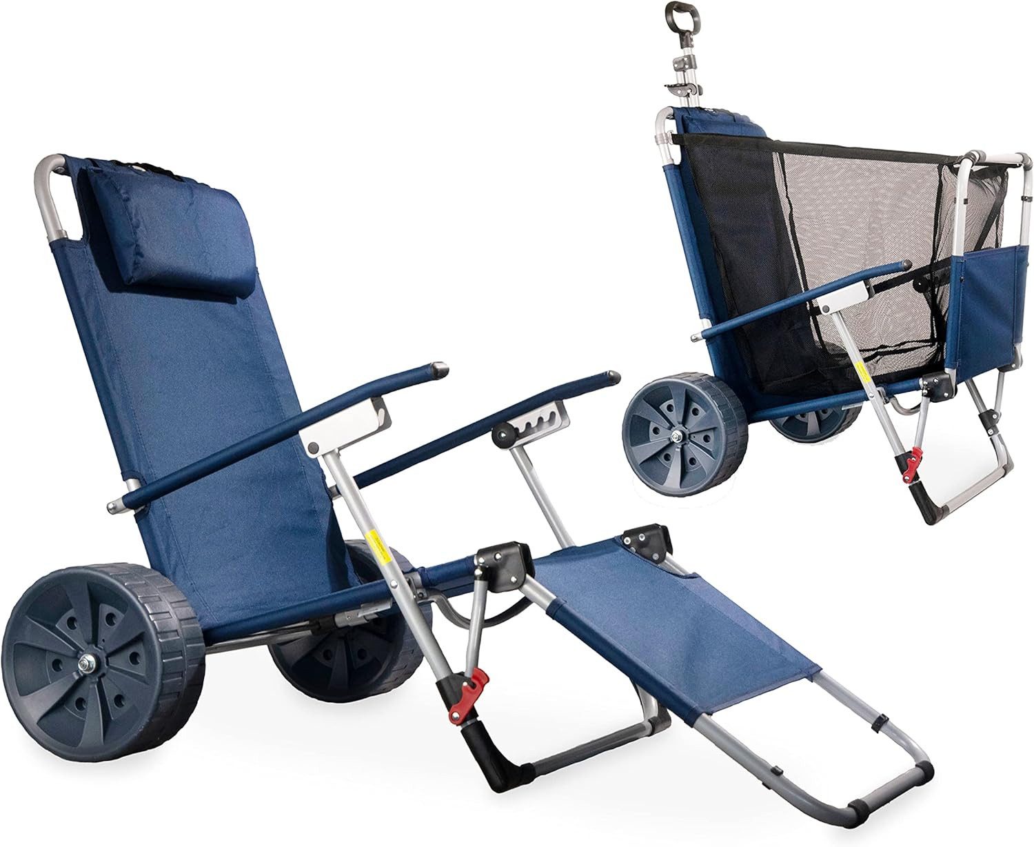 CAMPAIR Handwagen CampAir 2-in-1 Faltbarer Handwagen und Strandliege mit Rollen, Praktisch für Ausflüge und Strandtage