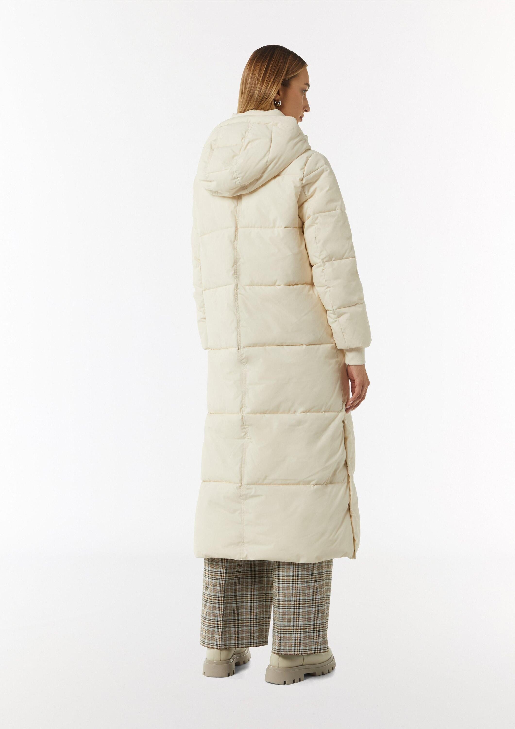 comma Wintermantel Outdoor-Mantel Langer Steppmantel mit dekorativen Seitenschlitzen