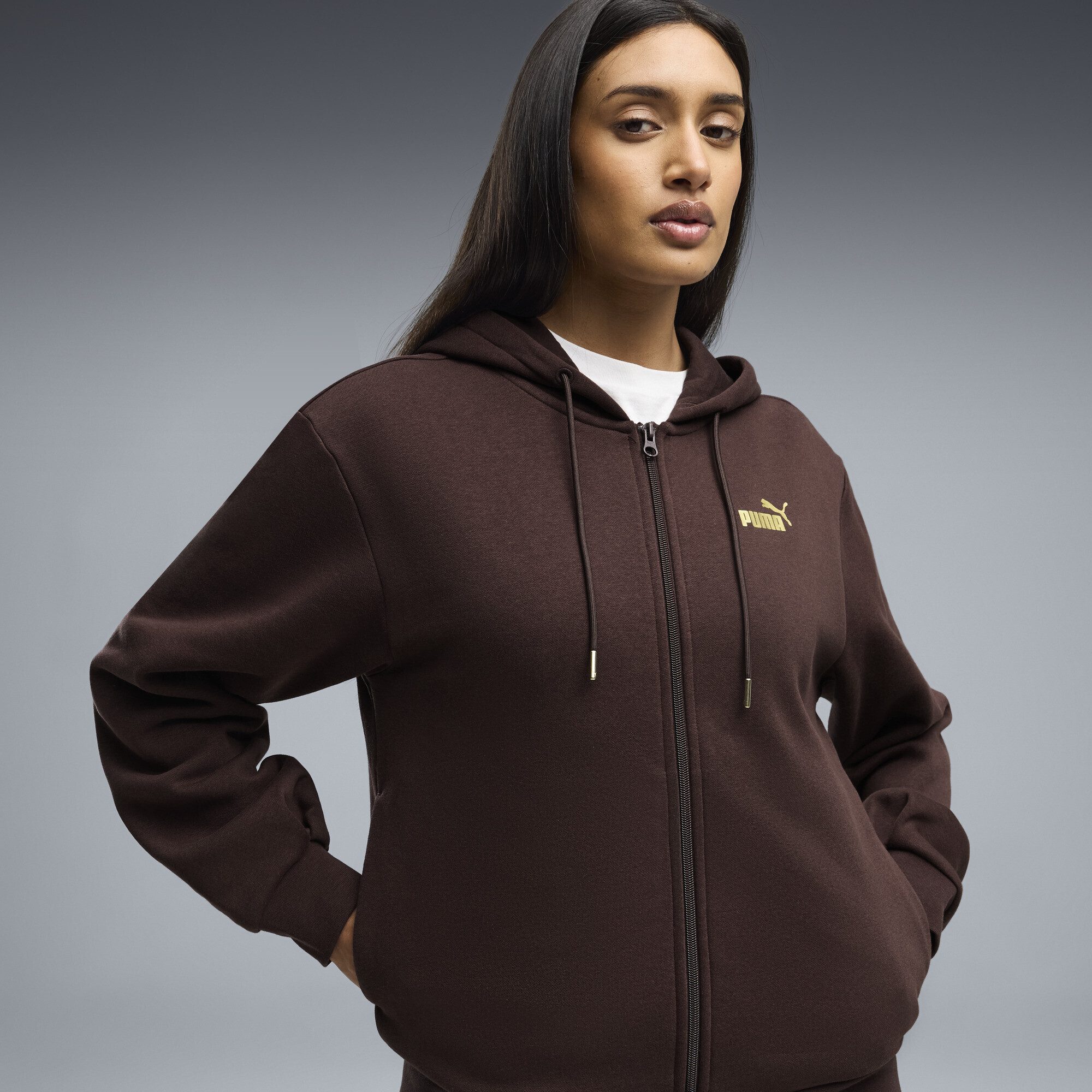 PUMA Jogginganzug Metallic Trainingsanzug mit Kapuze Damen – Bild 4 von 5