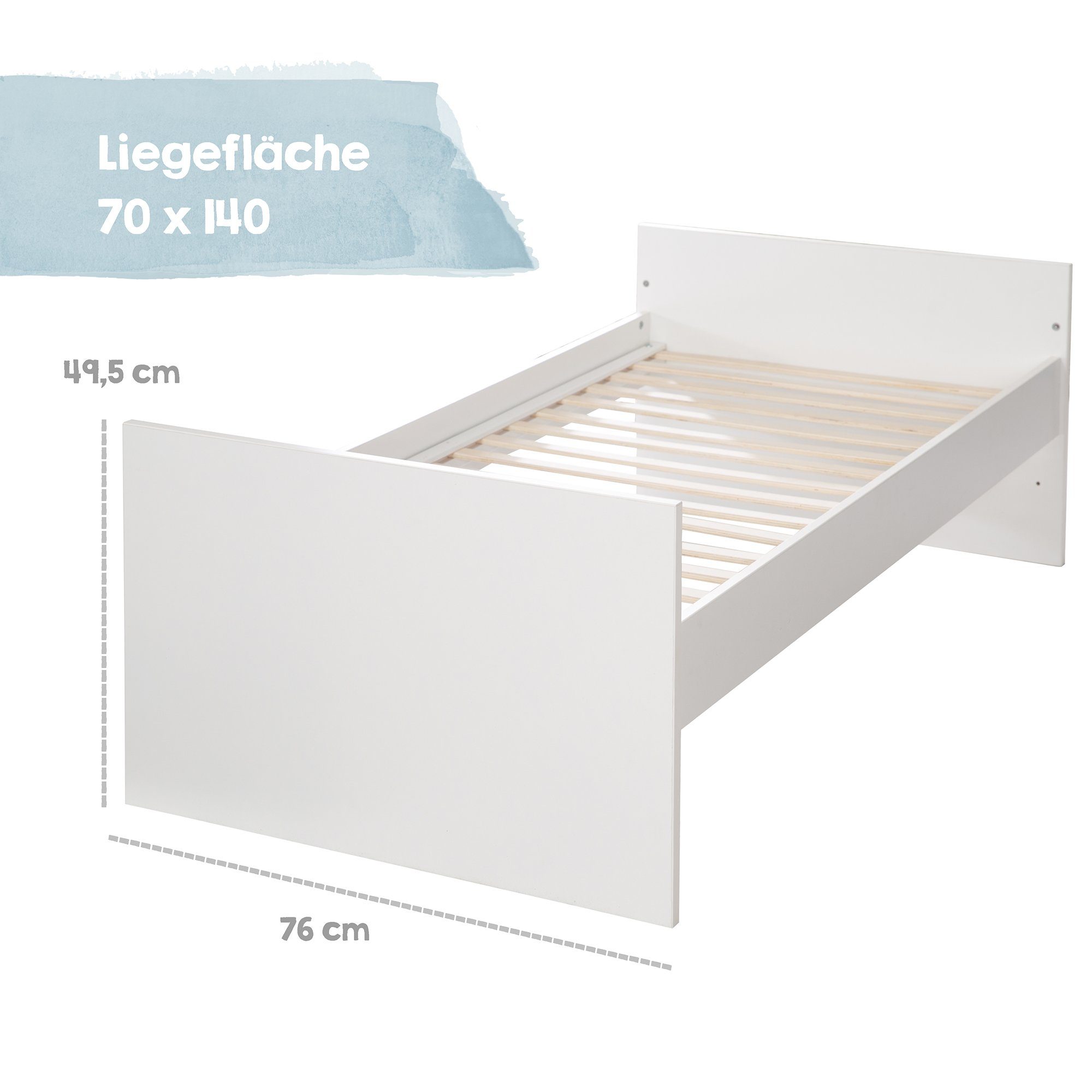 umbaubar höhenverstellbar, Gitterbett, Babybett roba® Schlupfsprossen, 3 Maurice,