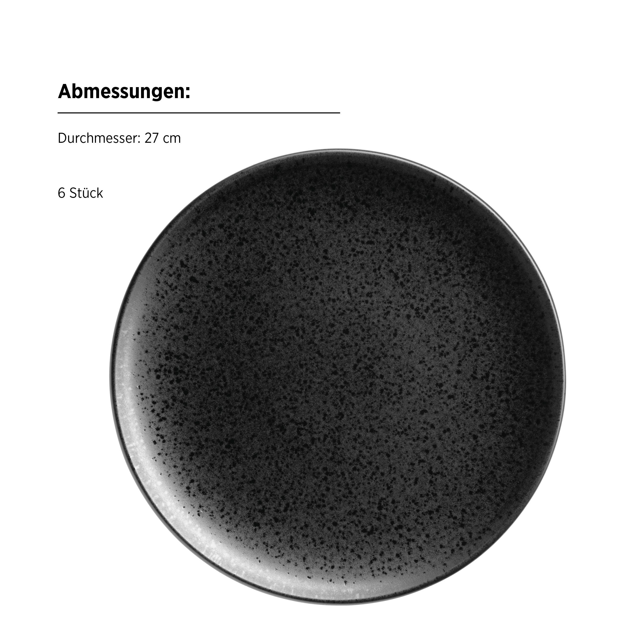 MÄSER Teller-Set Essential (12-tlg), 6 Personen, Steinzeug