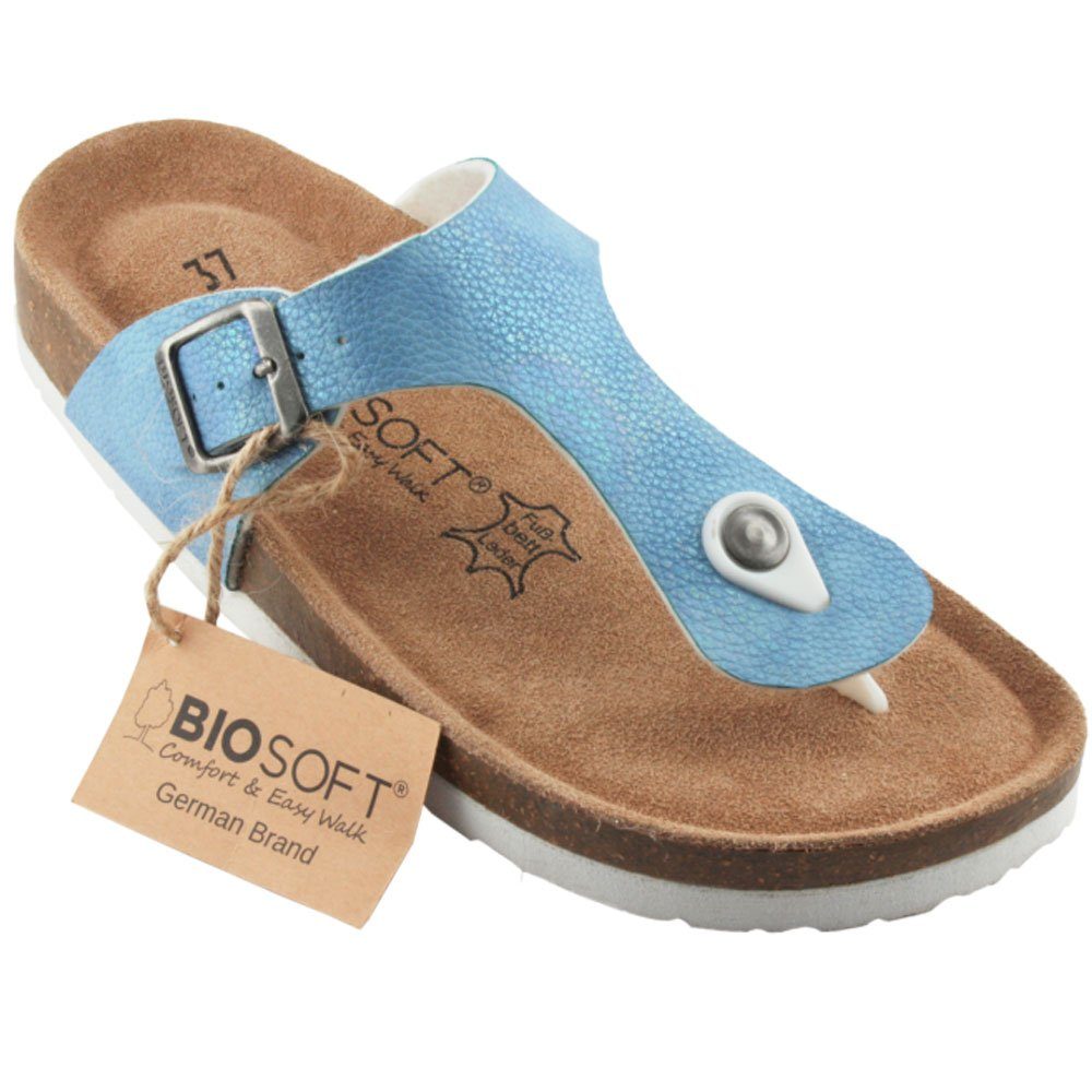 43 Sandale 37 - & Damen Sandalen Walk Größe Easy Comfort Anthrazit Biosoft LAURA