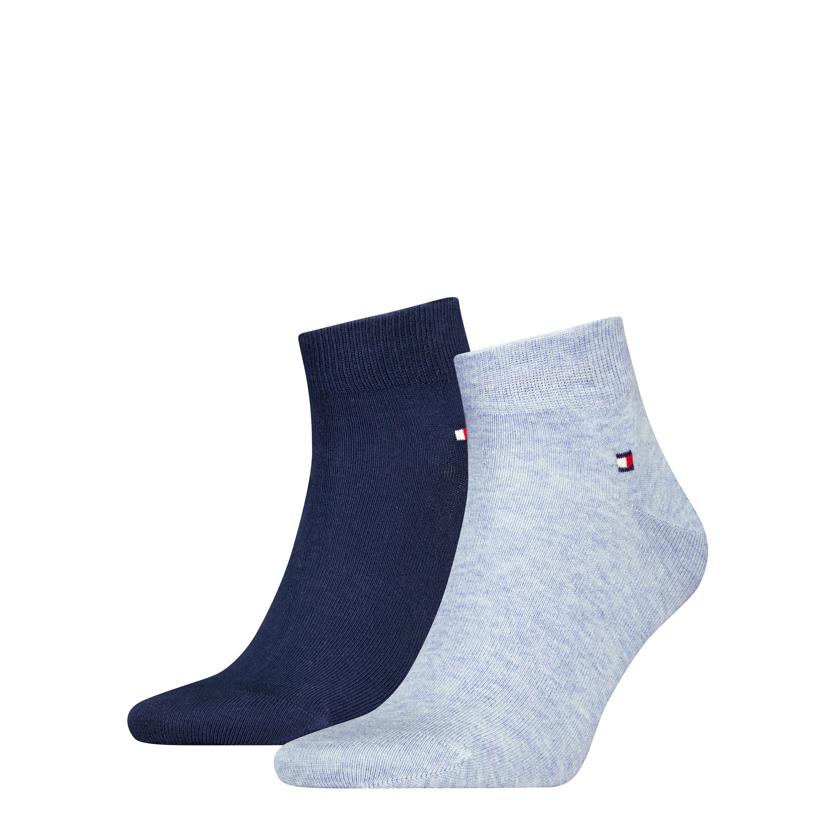 Tommy Hilfiger Kurzsocken TH MEN QUARTER 2P (2 Paar) weicher, elastischer Rippenbund, klassisches Tommy Hilfiger Logo