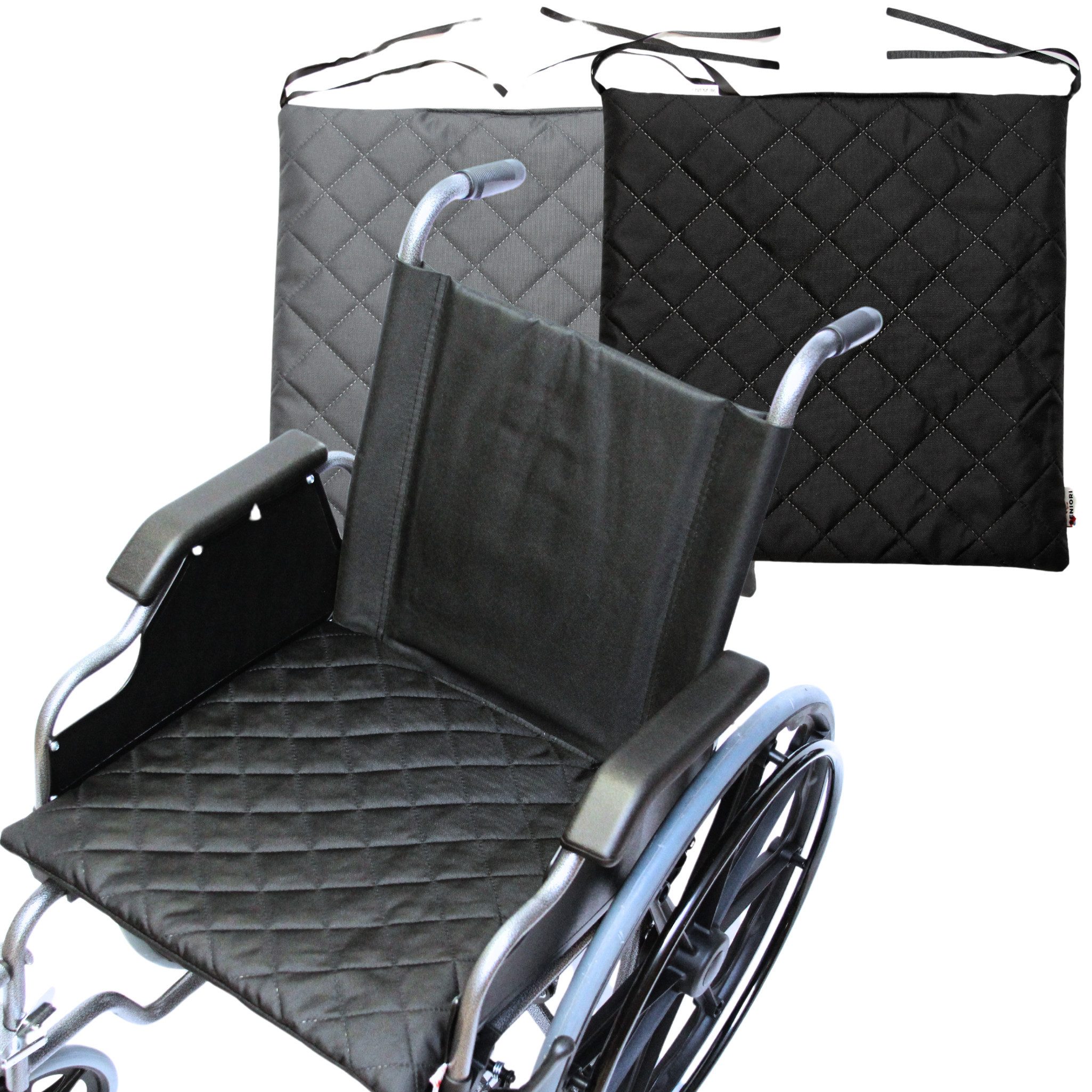 Seniori Sitzauflage Sitzkissen 44x44 cm für Rollstuhl Rollstuhlkissen Rollstuhlauflage, Schwarz