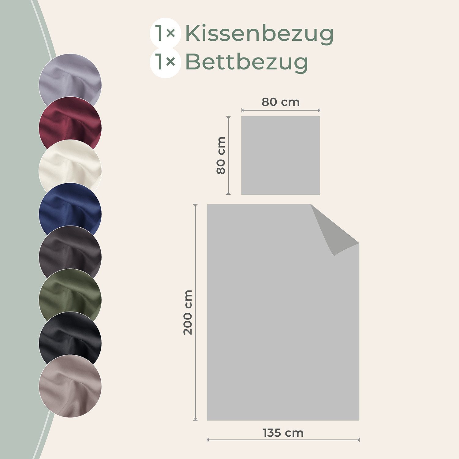 Laynenburg Bettwäsche Eukalyptus aus 100% Tencel Lyocell ab Gr. 135x200