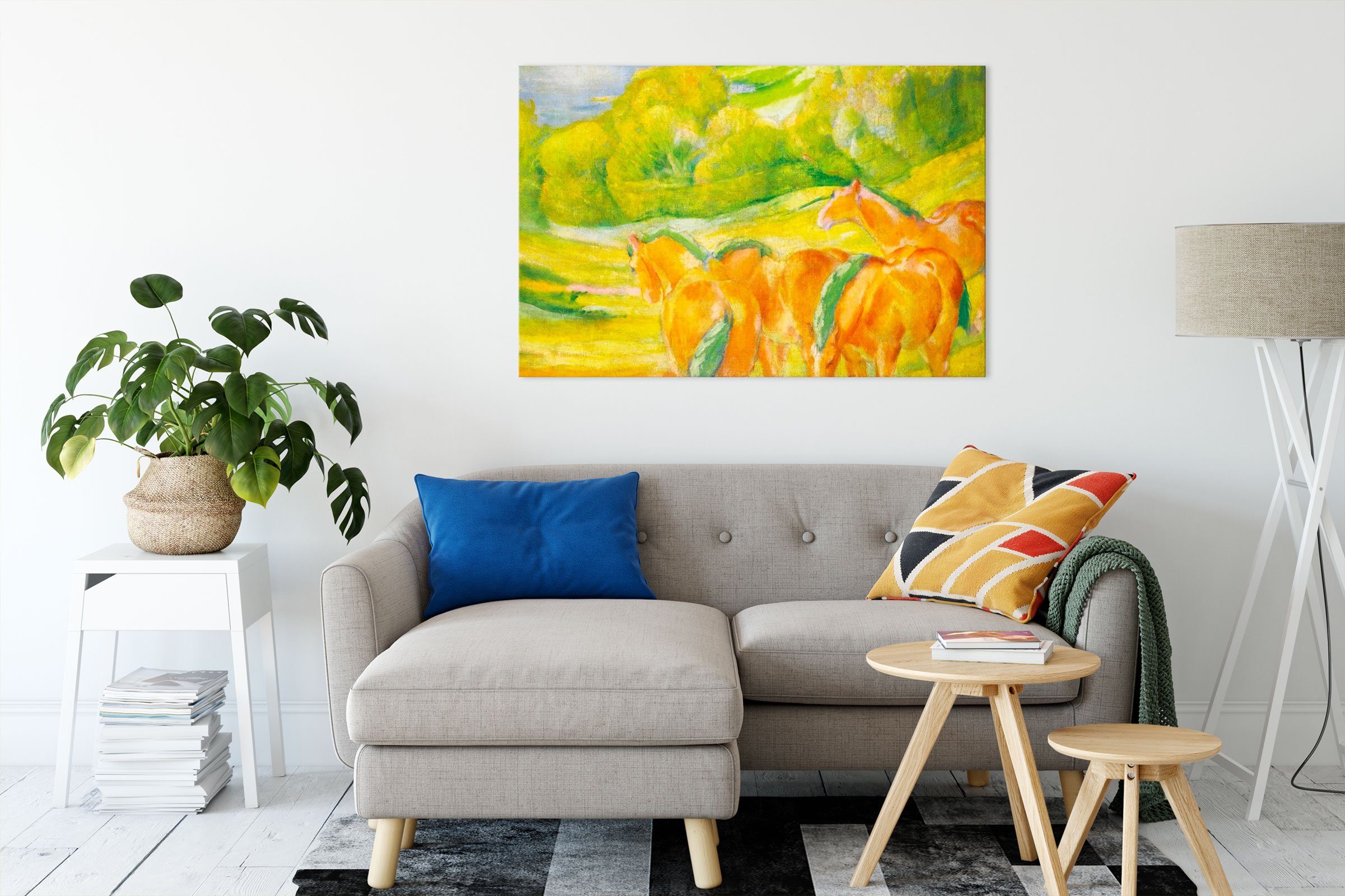 Pixxprint Leinwandbild Franz Marc - Große Landschaft I, Franz Marc - Große günstig online kaufen