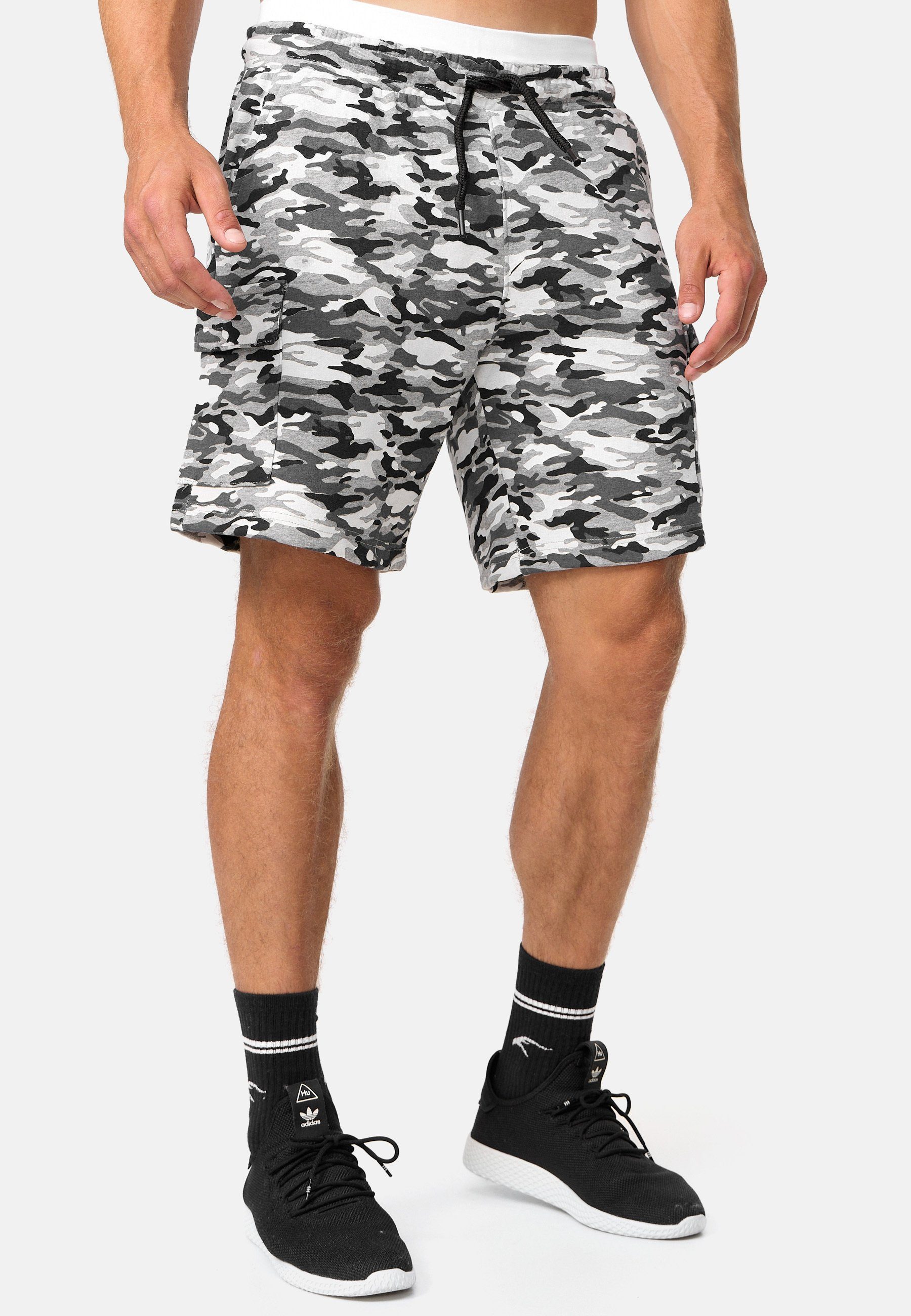 Indicode Sweatshorts Herren Dannie Sweat Shorts Herrenshorts Cargo Sweatshorts mit Kordelzug