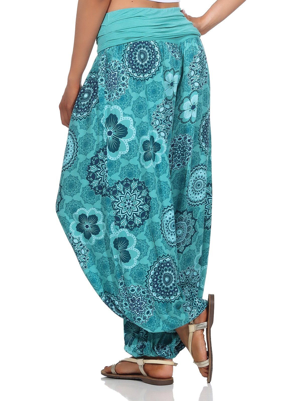 OriginalYou Haremshose Sommerhose Damen Boho Flatterhose leichte Yoga-Hose weites Bein luftige & leicht, hautfreundliches Material