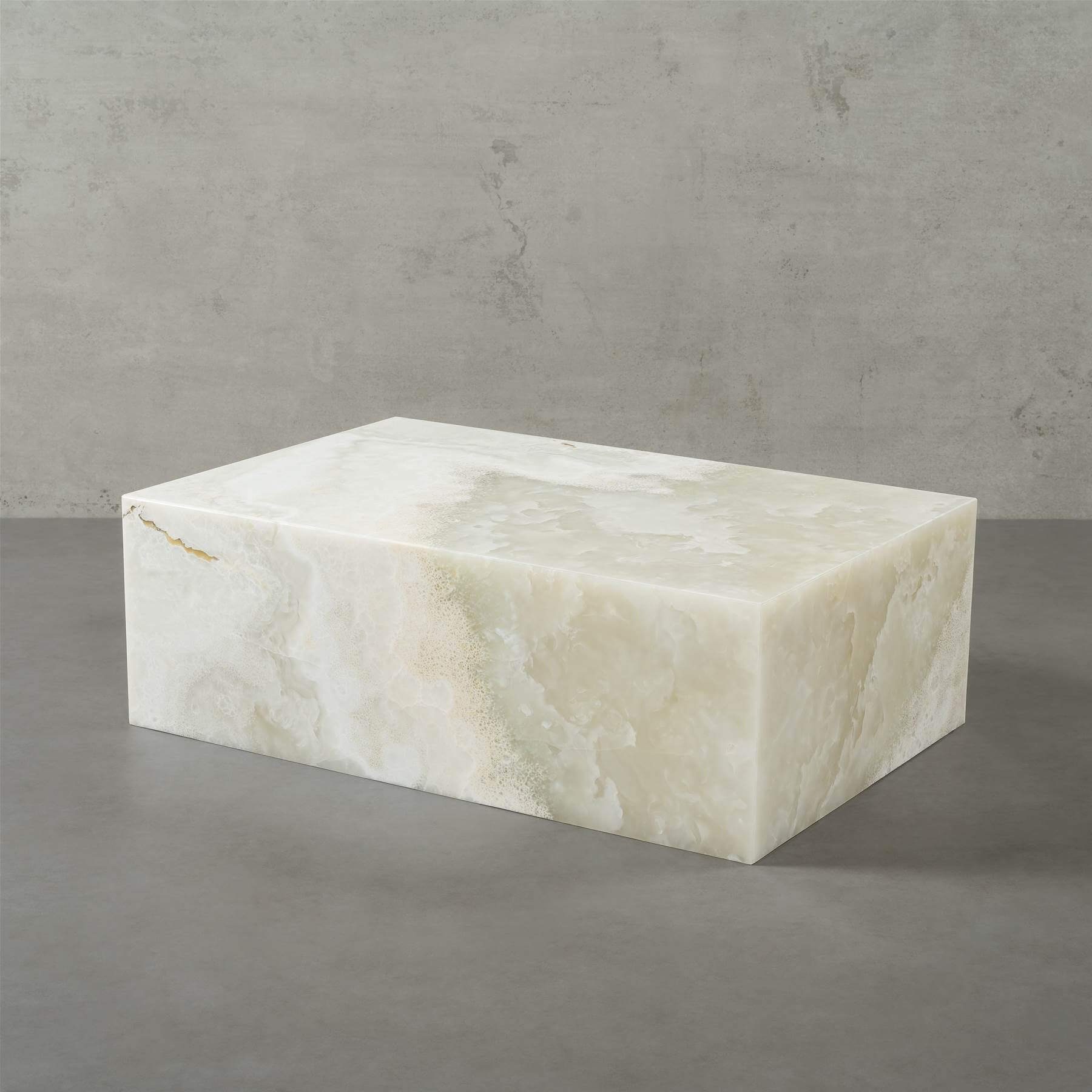 MAGNA Atelier Couchtisch ASPEN mit ECHTEM MARMOR, Ablagetisch Beistelltisch eckig, echter Marmor Tisch, 90x60x30cm Onyx White