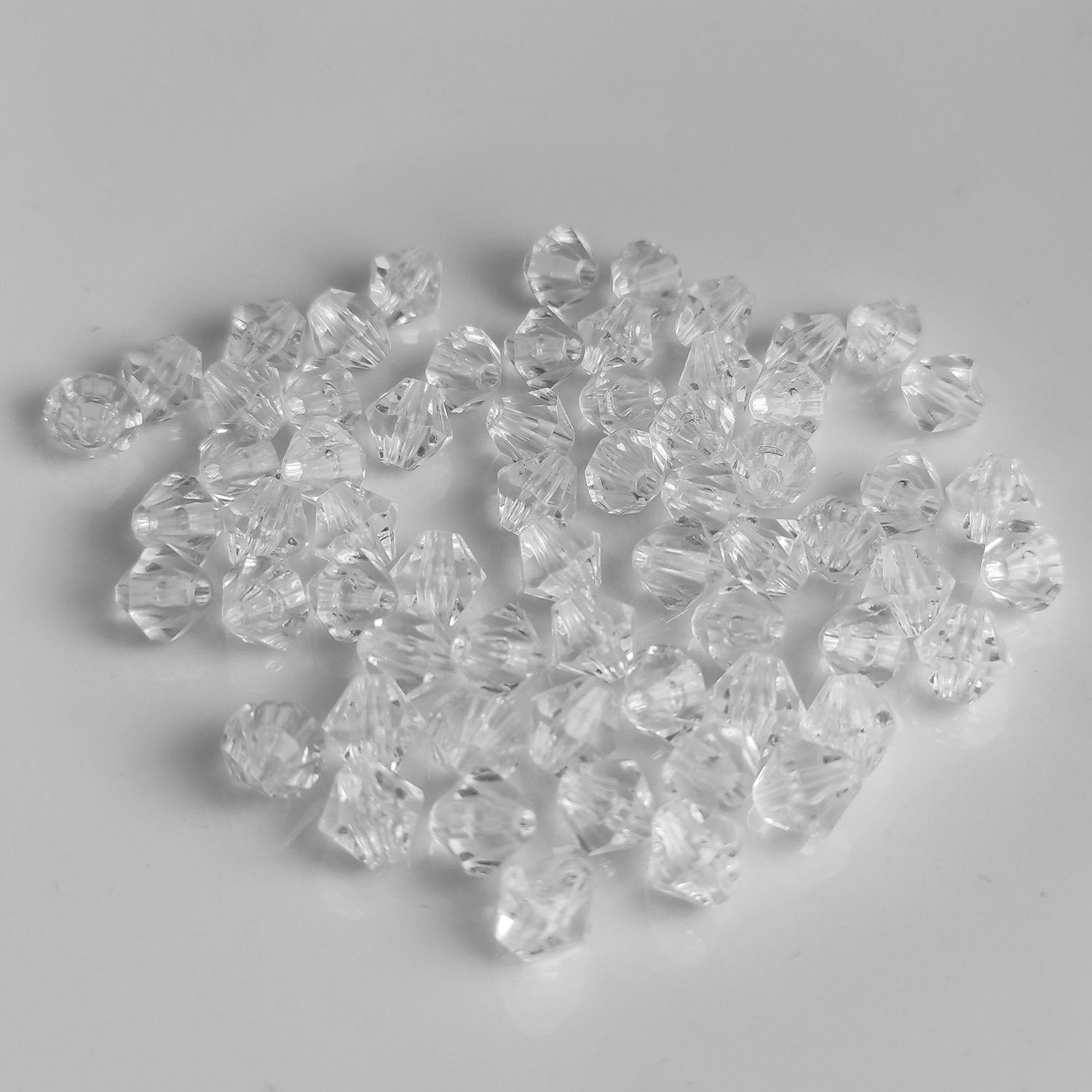 Kopper-24 Bastelperlen Doppelkegel Bicone 100 Stück Acryl Perlen Kristall Lose Perlen mit Loc