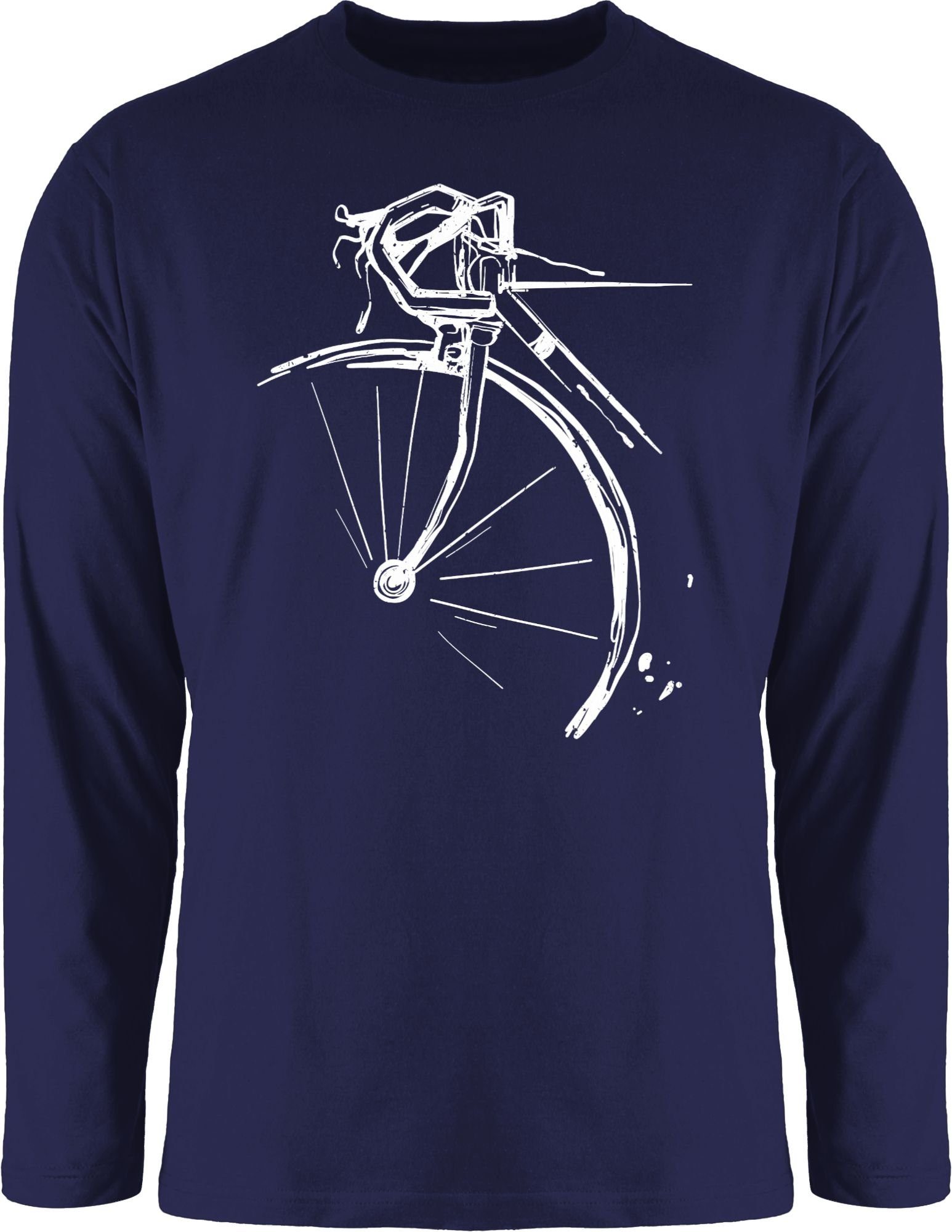 Shirtracer Rundhalsshirt Fahrrad Rennrad Fahrrad Bekleidung Radsport 1 Navy Blau