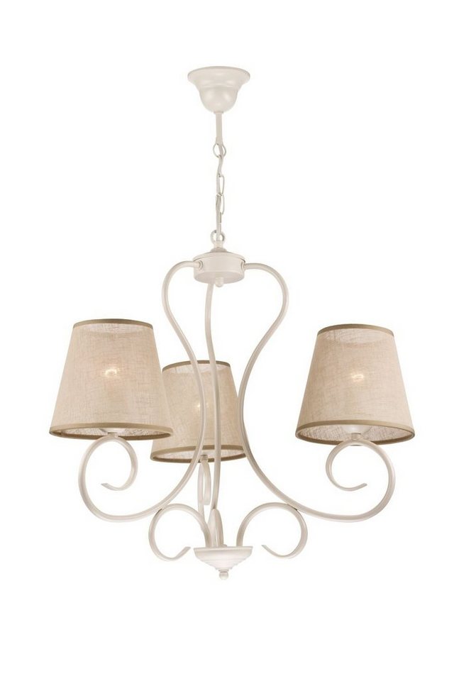 Vintage Kronleuchter silber weiß Landhaus Stil Decken Pendel Leuchte Hänge Lampe 