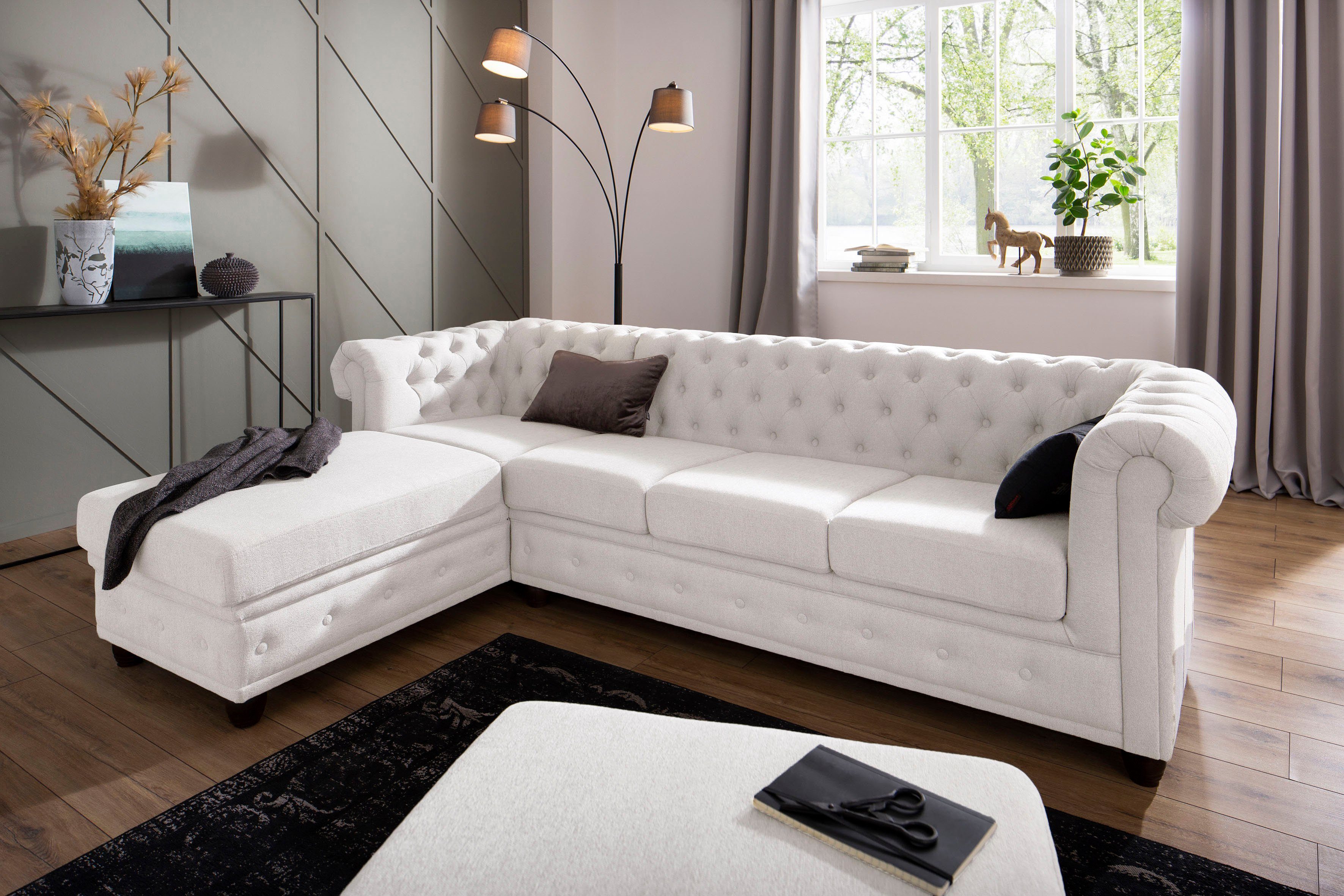 Home affaire Chesterfield-Sofa New Castle L-Form, günstig online kaufen
