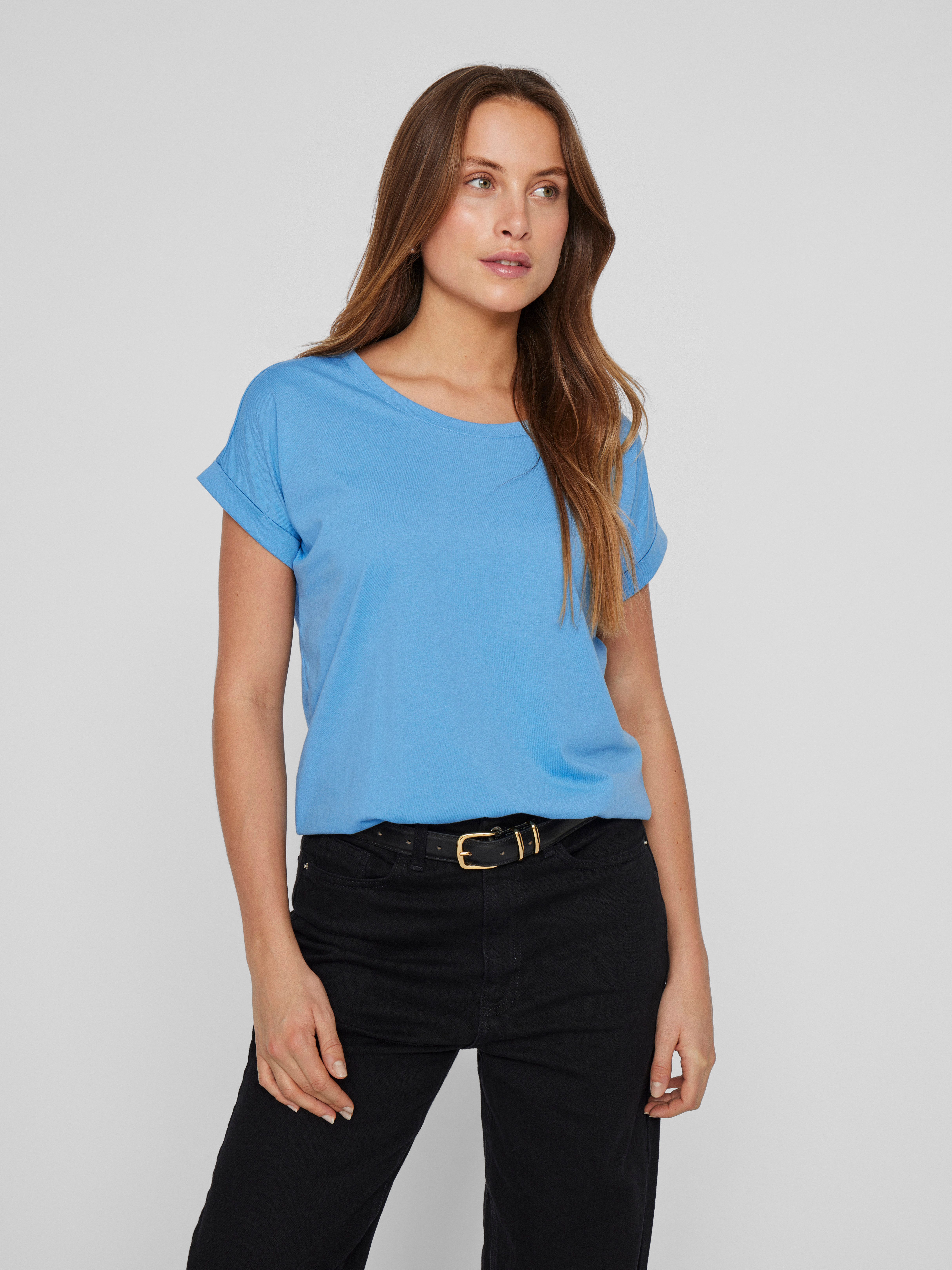 Vila Rundhalsshirt VIDREAMERS NEW PURE T-SHIRT/SU-NOOS Baumwollmischung, re günstig online kaufen