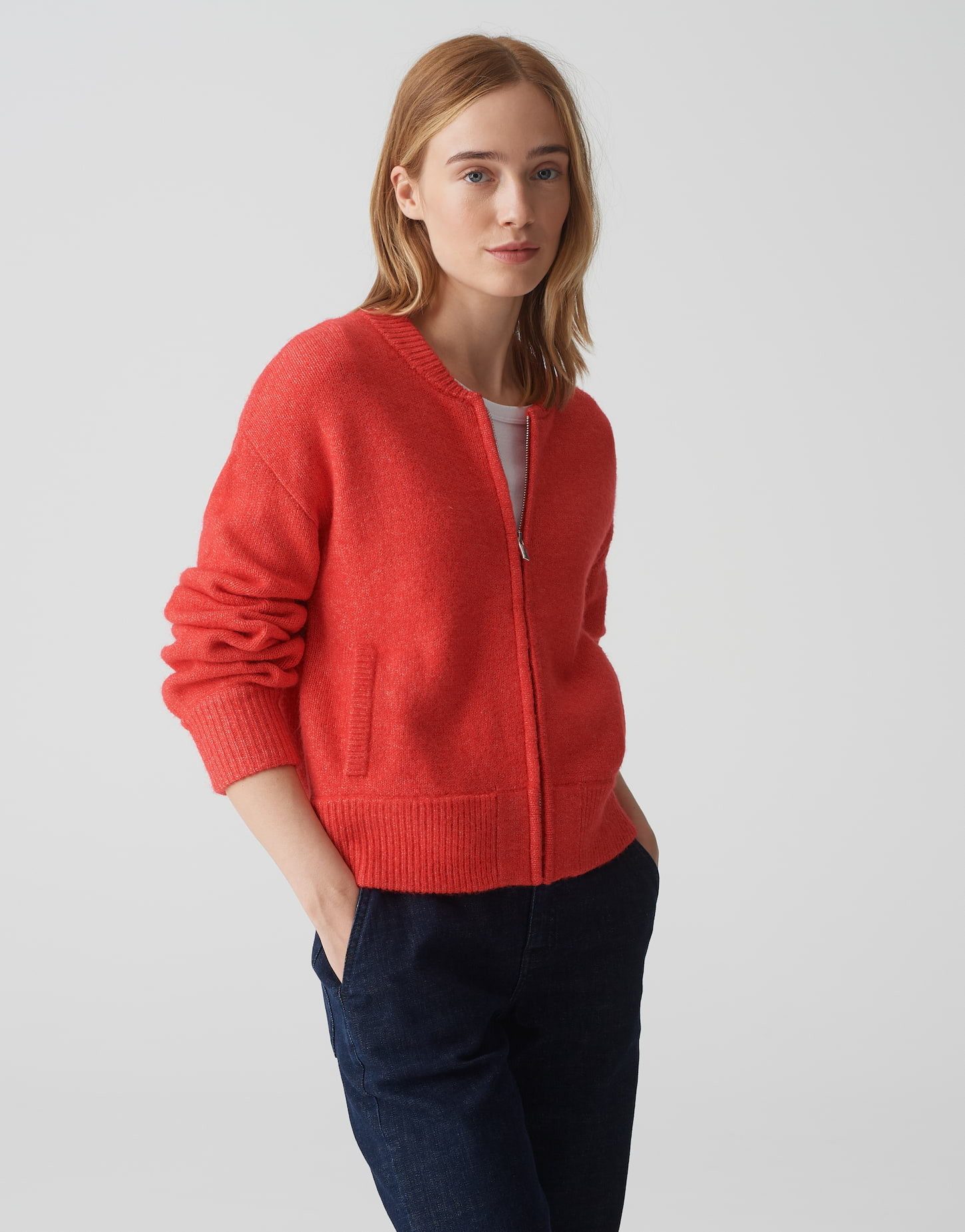 OPUS Strickjacke Gestrickte Bomberjacke DOKETA Regular mit Wolle günstig online kaufen