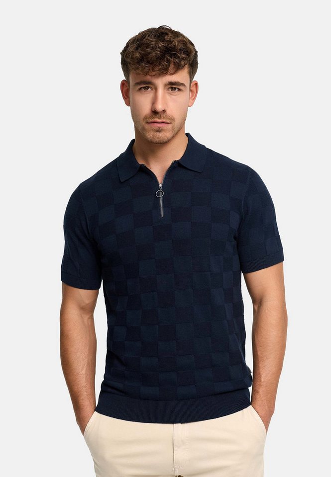 INDICODE Poloshirt Herren INFras Polo Shirt Herrenshirt Strick-Polo aus Baumwolle mit Reißverschluss