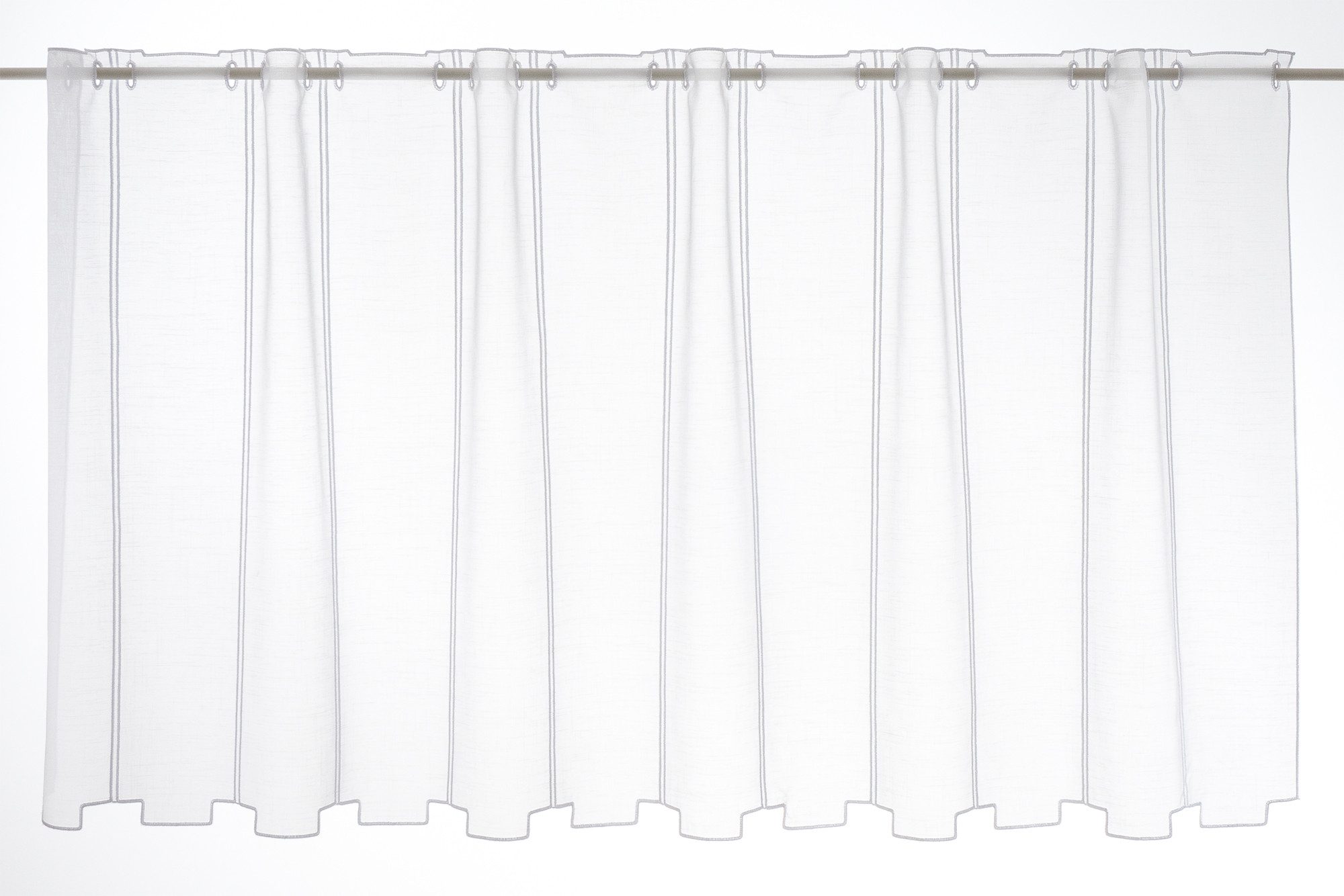 Gardinen Kranzusch Scheibengardine schlichte Stufen (1 St), Stangendurchzug, transparent, Stablöcher,transparent,verschiedene Höhen, Breiten, Farben
