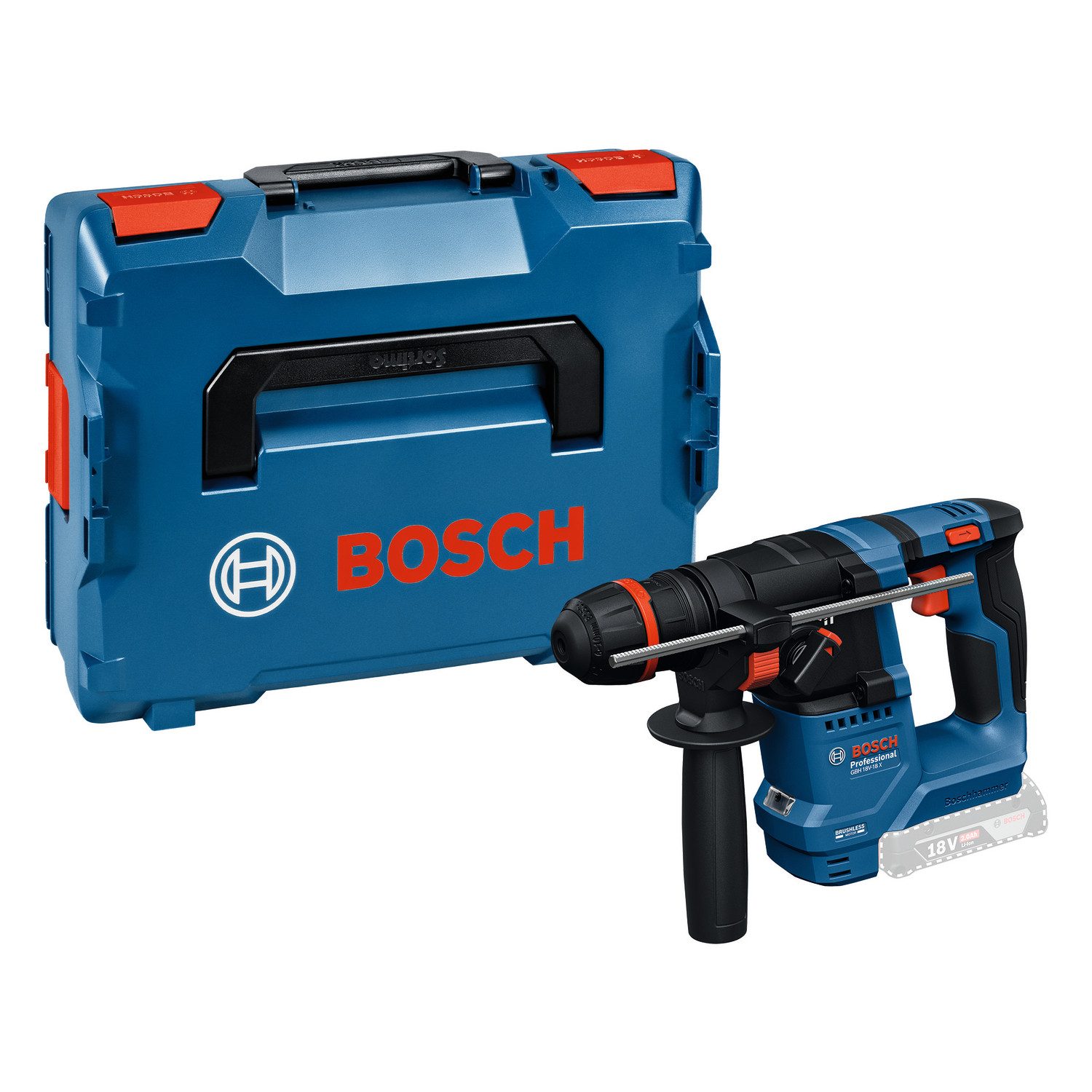 Bosch Professional Akku-Bohrhammer GBH 18V-18 X, mit ONECHUCK, in L-BOXX, ohne Akku und Ladegerät