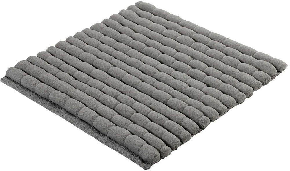 Kleine Wolke Badematte Avera, Badvorleger, Badezimmer Teppich, Höhe 50 mm, fußbodenheizungsgeeignet, Baumwolle, Polyester, quadratisch, Badteppich, Uni Farben, handgewebt, quadratisch & rechteckig