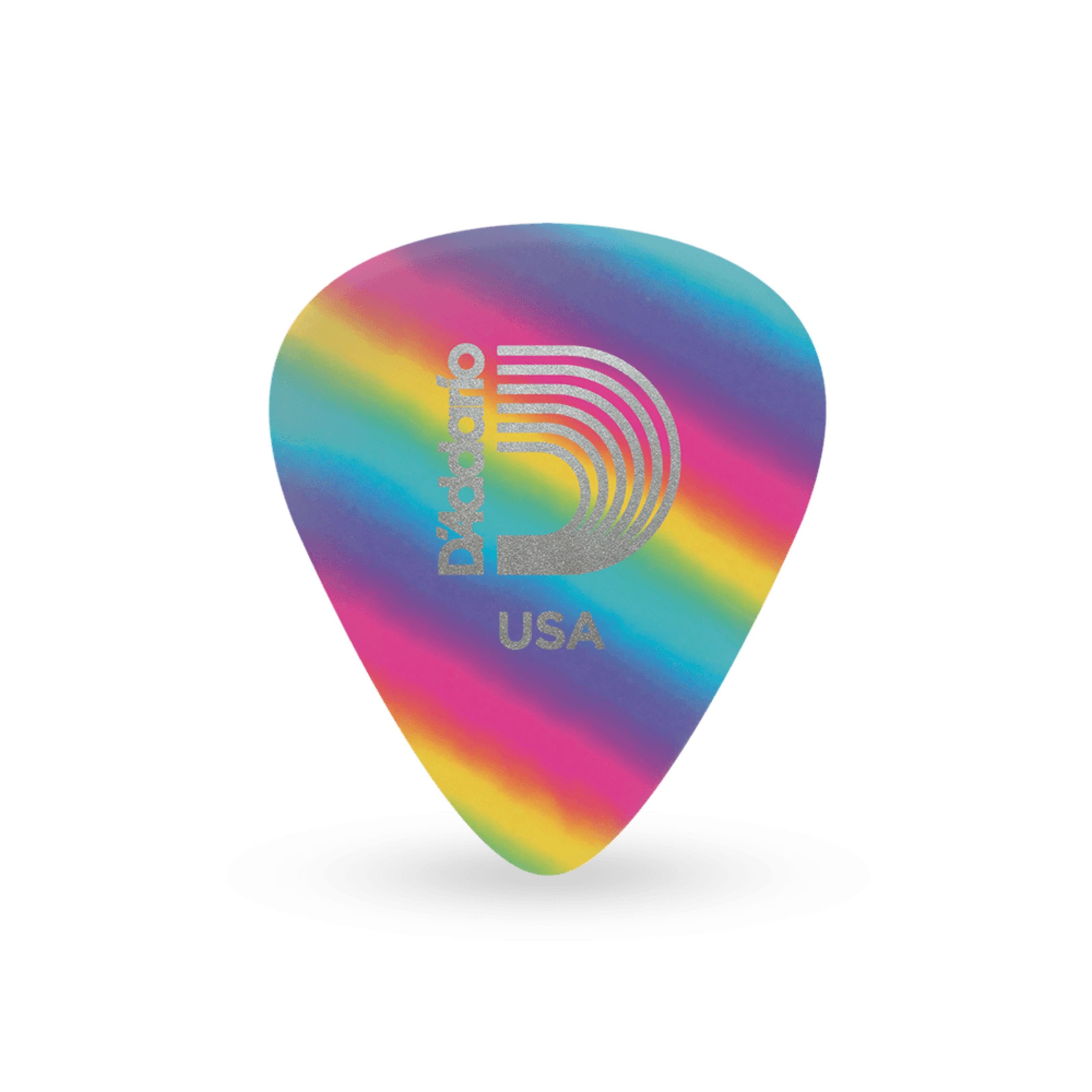 Daddario Spielzeug-Musikinstrument, 1CRB4-10 Rainbow Picks 10-Pack 0,70 mm - Plektren Set