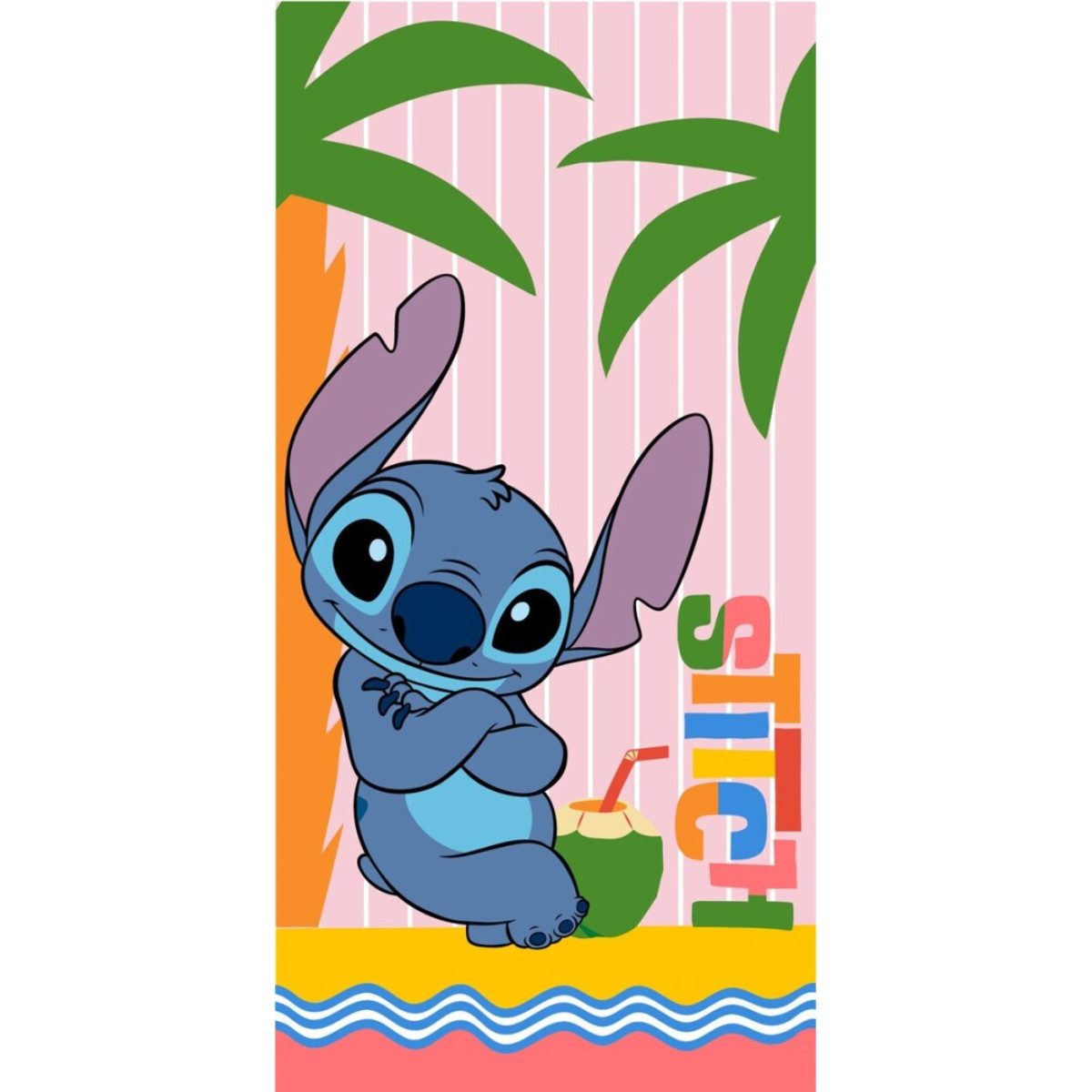 Disney Strandtuch Stitch Kinder Badetuch für Strand und Schwimmbad 70x140 cm