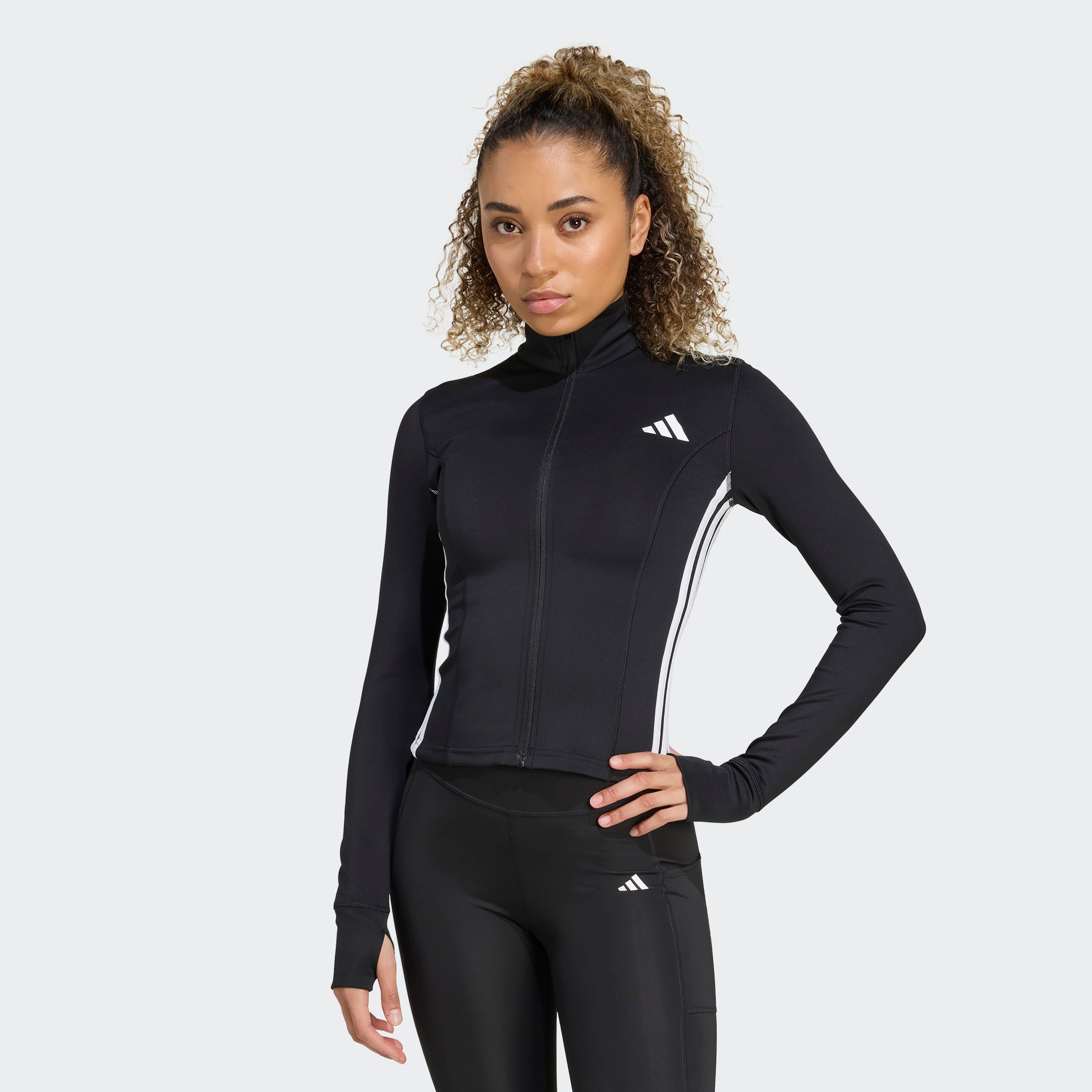 adidas performance Trainingsjacke WORKOUT ESSENTIALS ZIP THROUGH 3-STREIFEN
