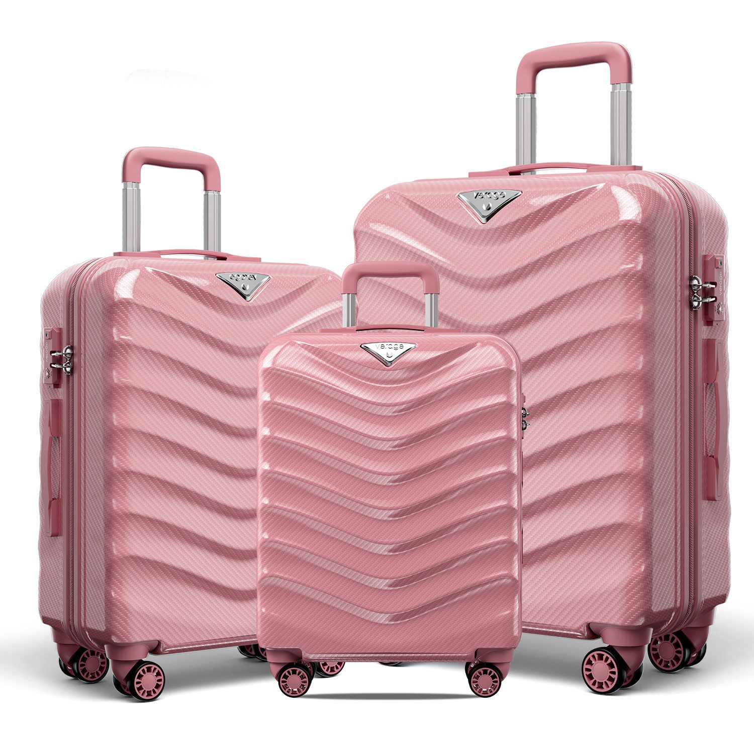 Verage Hartschalen-Trolley Rosagold /Schwarz Reisekoffer, 4 günstig online kaufen