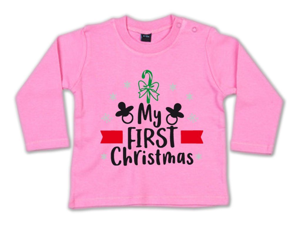 G-graphics Longsleeve My first Christmas Baby Sweater / Longsleeve T mit Spruch mit Weihnachtsmotiv