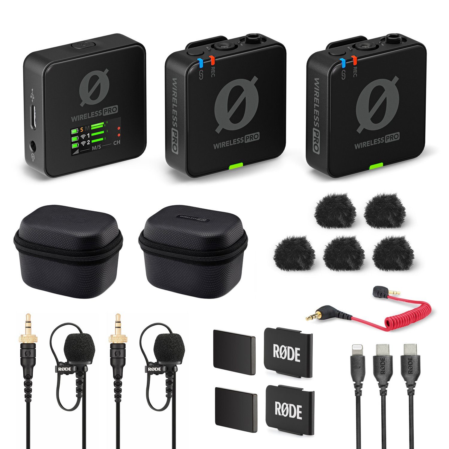 Rode Wireless Pro 2-Kanal Drahtlos-Mikrofonset Digitales Aufnahmegerät