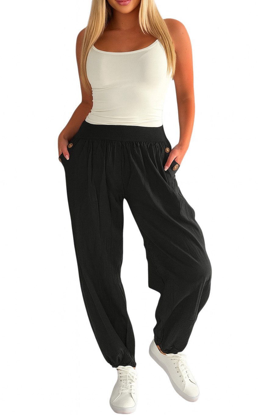 Mississhop Haremshose Damen Baumwolle Aladinhose Unifarbe Hose Sommerhose M günstig online kaufen