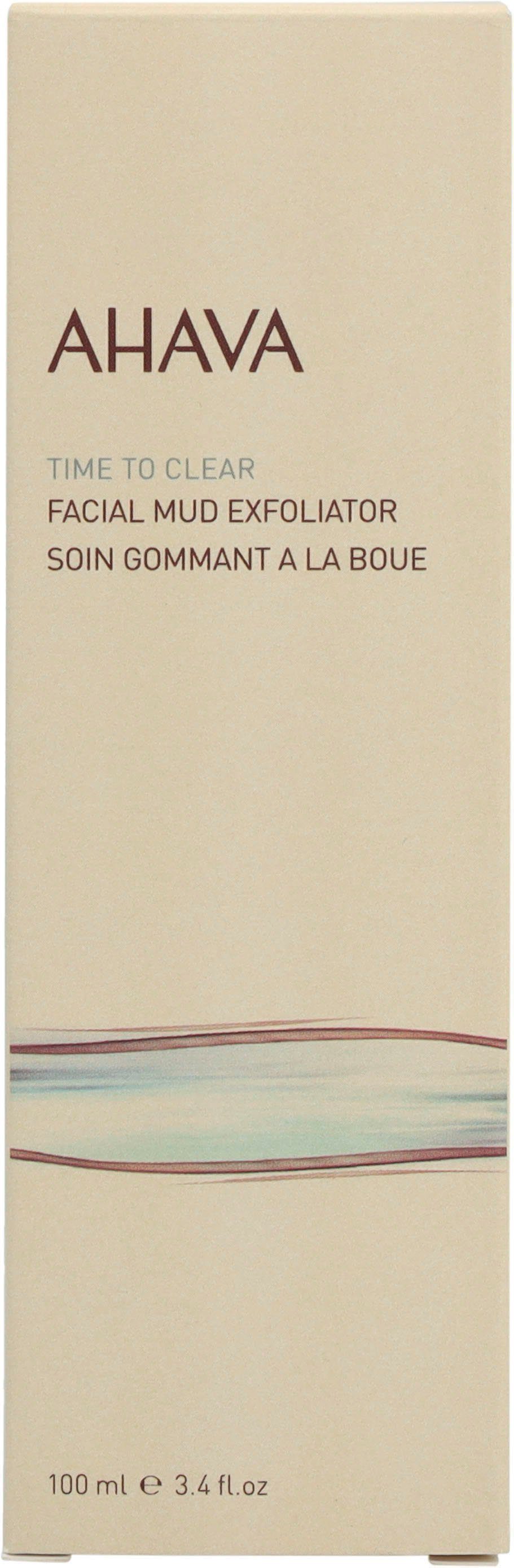 AHAVA Gesichts-Reinigungsschaum Time To Clear Facial Mud Exfoliator, Entfernt abgestorbene Hautschüppchen, für natürliche Zellenerneuerung.
