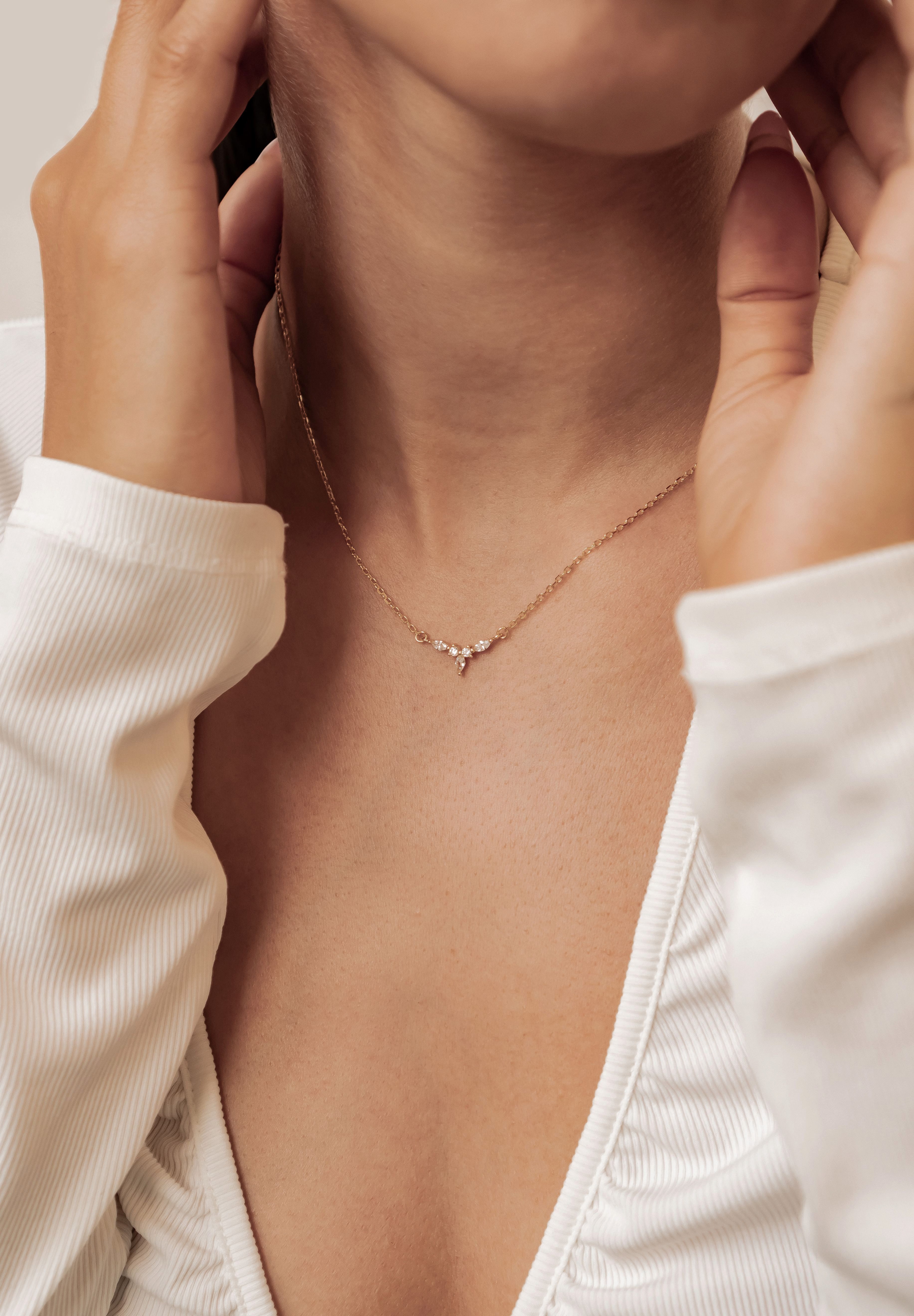 Hey Happiness Charm-Kette Diadem Royal Zarte Silberkette, Filigrane 925 Sterling Silber Kette Damen mit Zirkonia