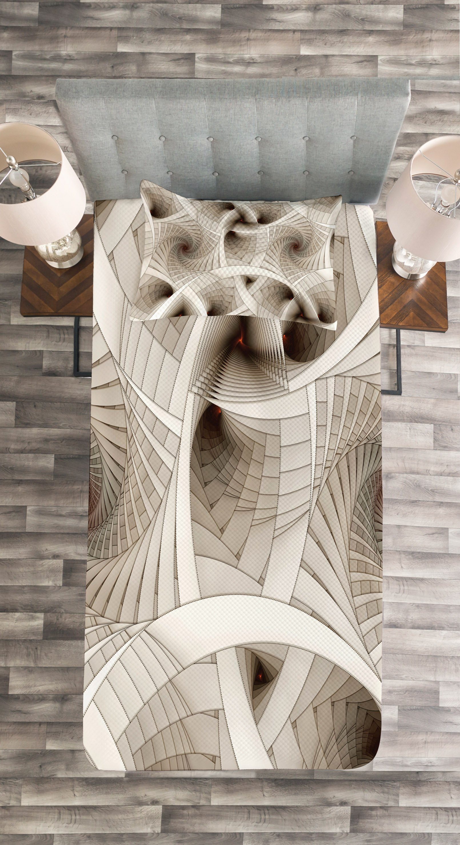 Kissenbezügen mit Waschbar, Fractal Abstrakte Digital-Stil Set Abakuhaus, Tagesdecke