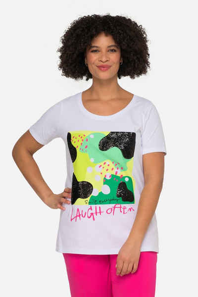 Angel of Style Rundhalsshirt T-Shirt Druck mit Schriftzug Rundhals Halbarm