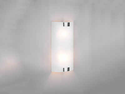 meineWunschleuchte LED Wandleuchte, LED wechselbar, Warmweiß, flach Lampenschirm-e Glas für Treppenaufgang Designklassiker, H 40cm